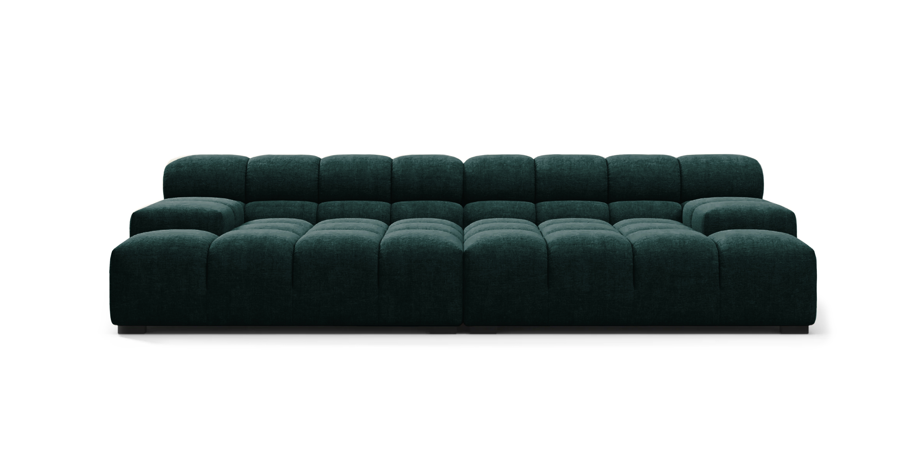 Tufted Sofa Extra Deep -  Green Chenille Chenille