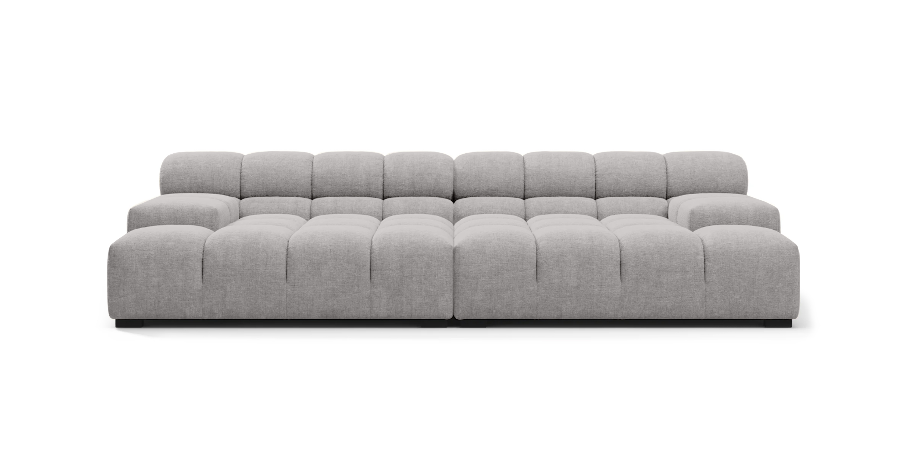 Tufted Sofa Extra Deep - Chenille Light Gray Chenille