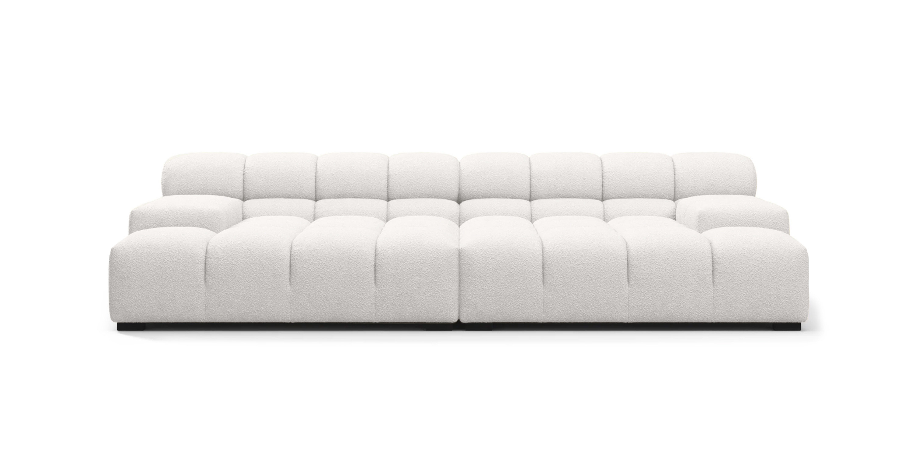 Tufted Sofa Extra Deep - White Boucle Boucle