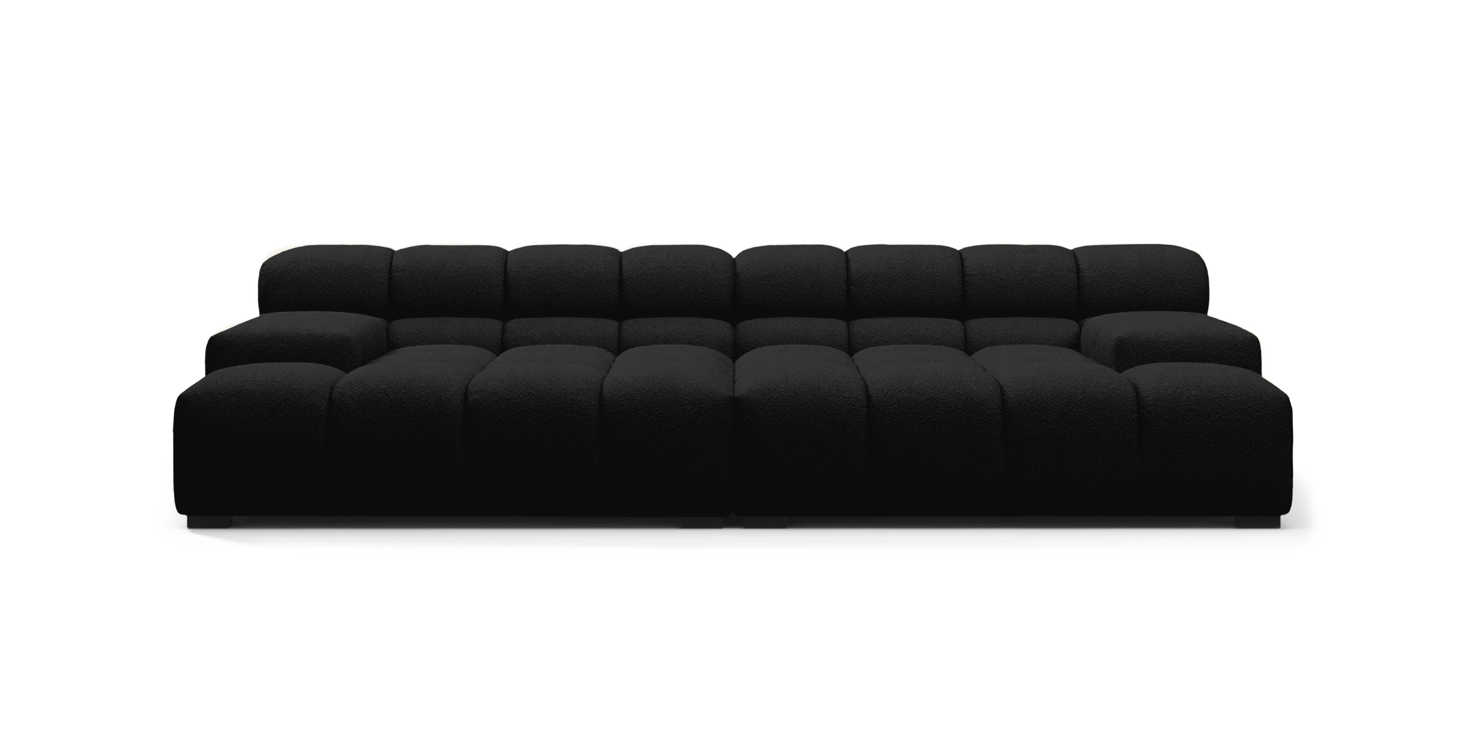 Tufted Sofa Extra Deep - Black Boucle Boucle