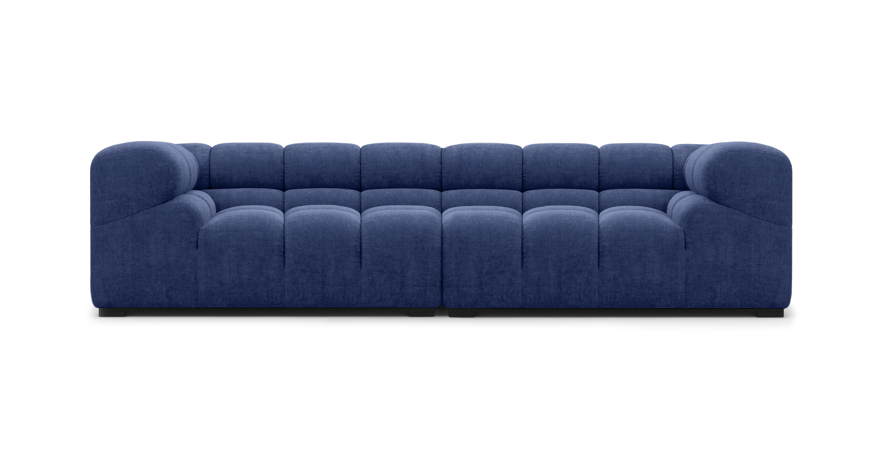 Tufted 3 Seater Sofa - Chenille Blue Chenille