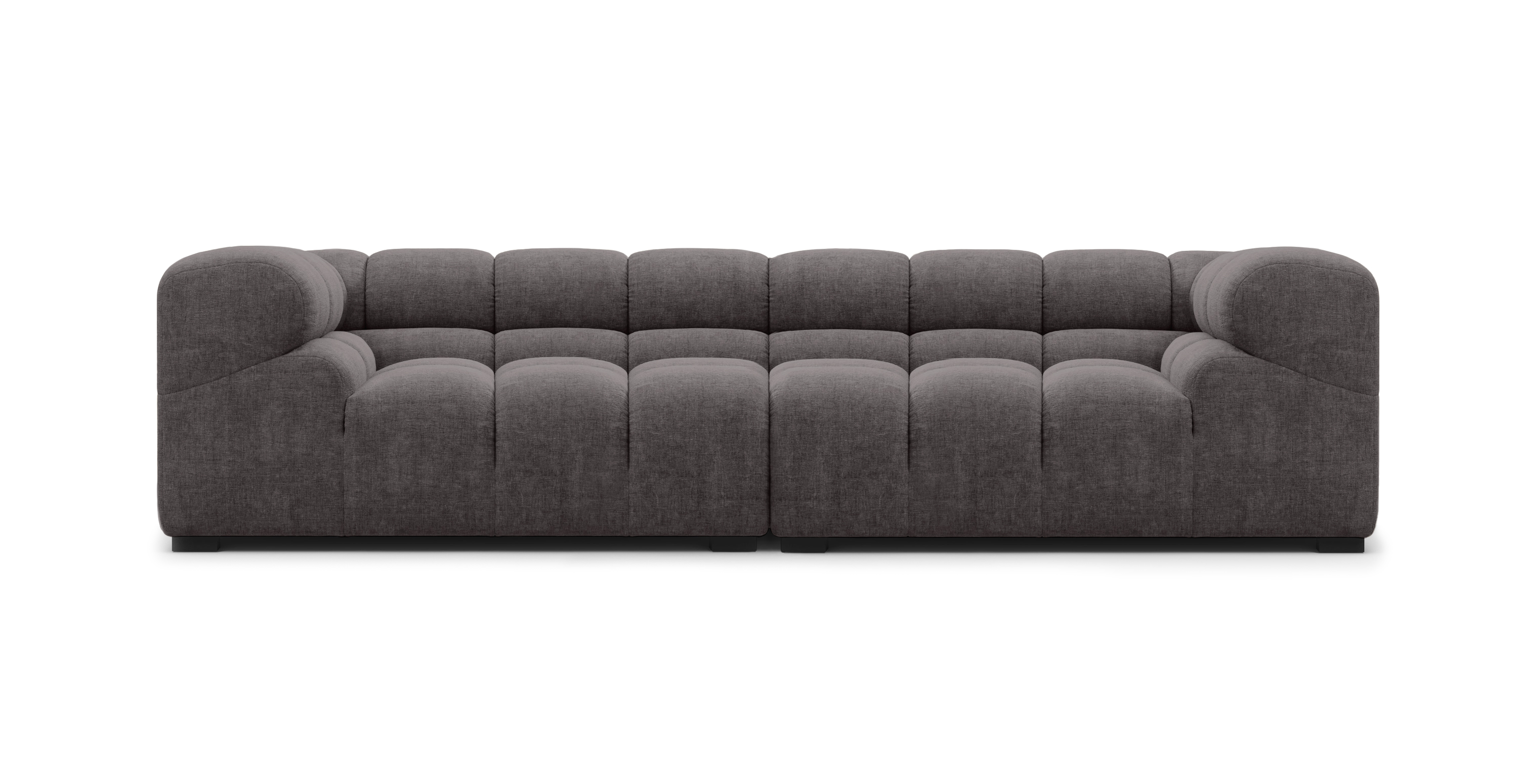 Tufted 3 Seater Sofa - Chenille Dark Gray Chenille