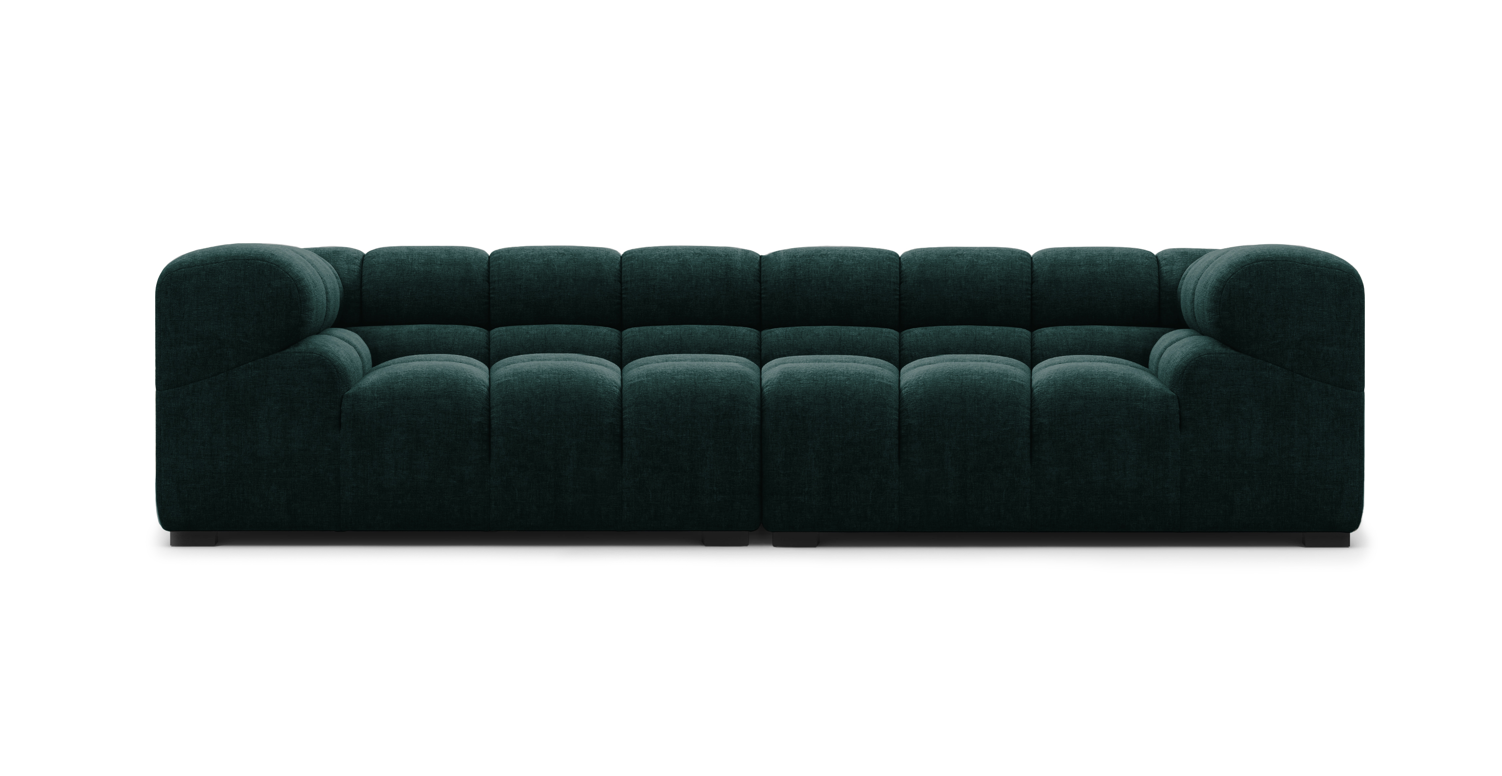 Tufted 3 Seater Sofa - Chenille Green Chenille