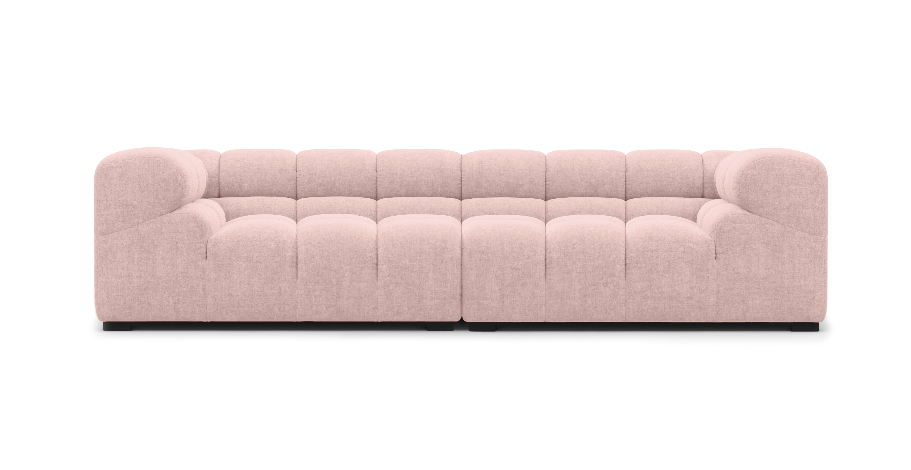 Tufted 3 Seater Sofa - Chenille Pink Chenille