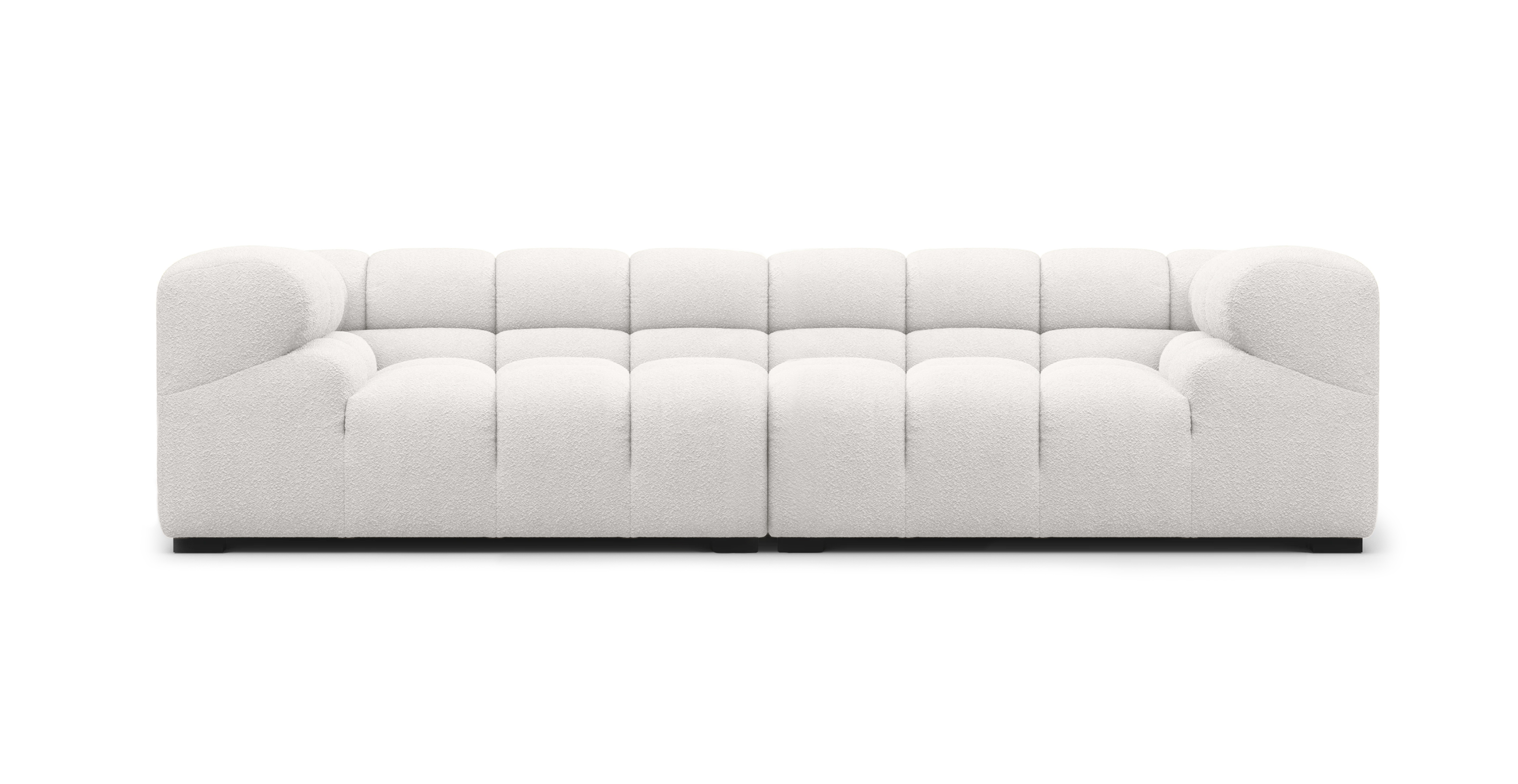 Tufted 3 Seater Sofa - Boucle White Boucle