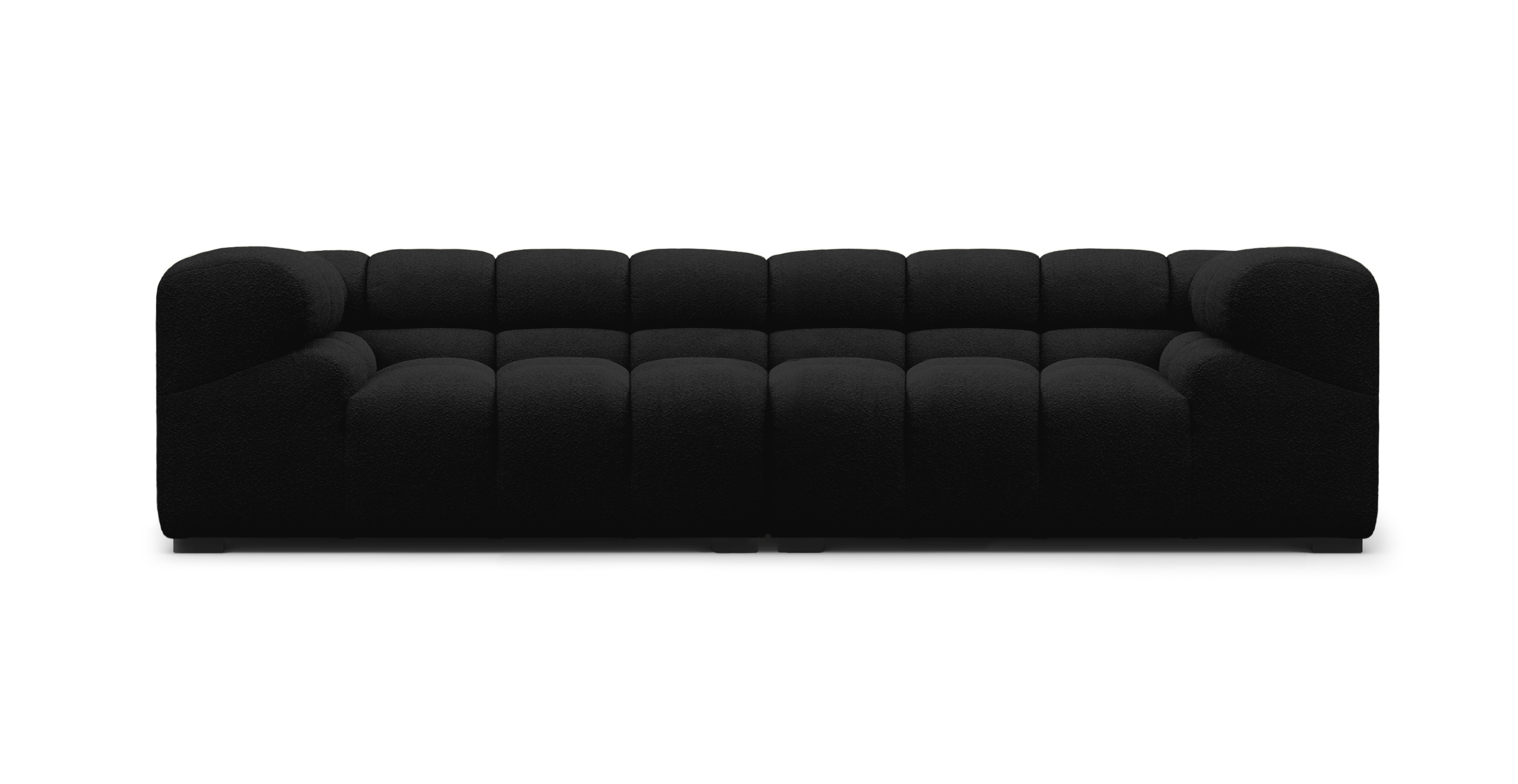 Tufted 3 Seater Sofa - Boucle Black Boucle