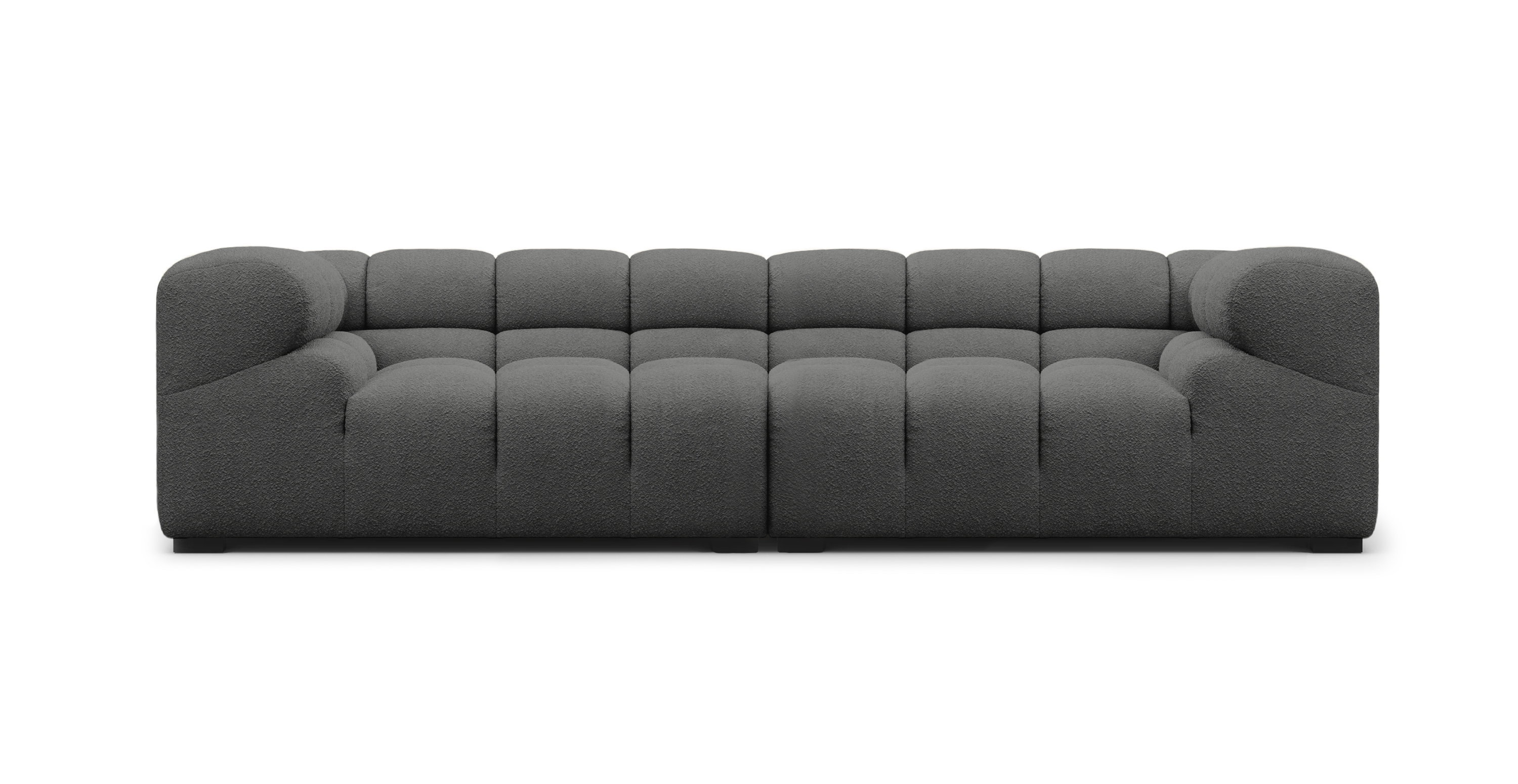 Tufted 3 Seater Sofa - Boucle Gray Boucle