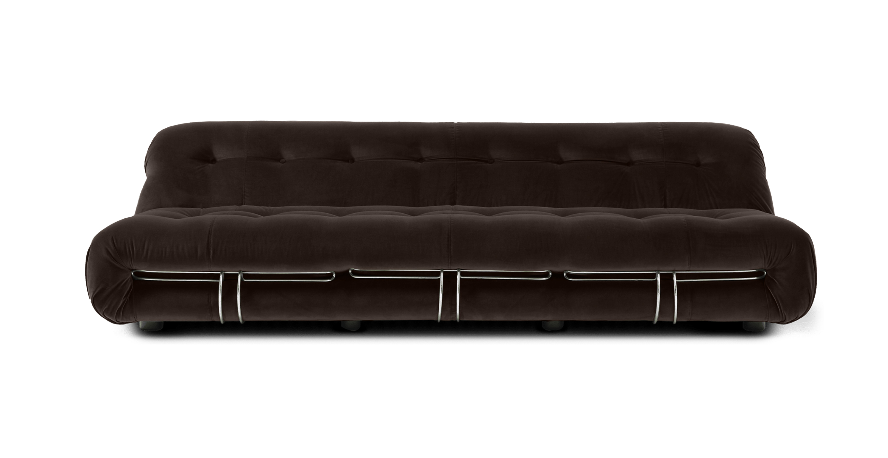 Modern Soriana Sofa -  Velvet Brown Velvet