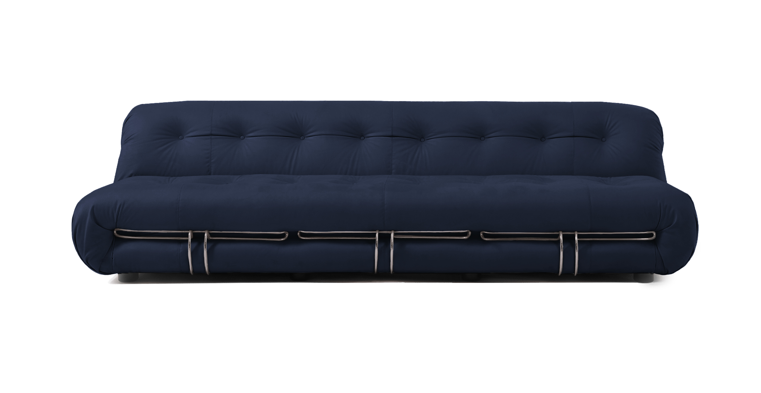 Modern Soriana Sofa -  Alcantara Suede Dark Navy