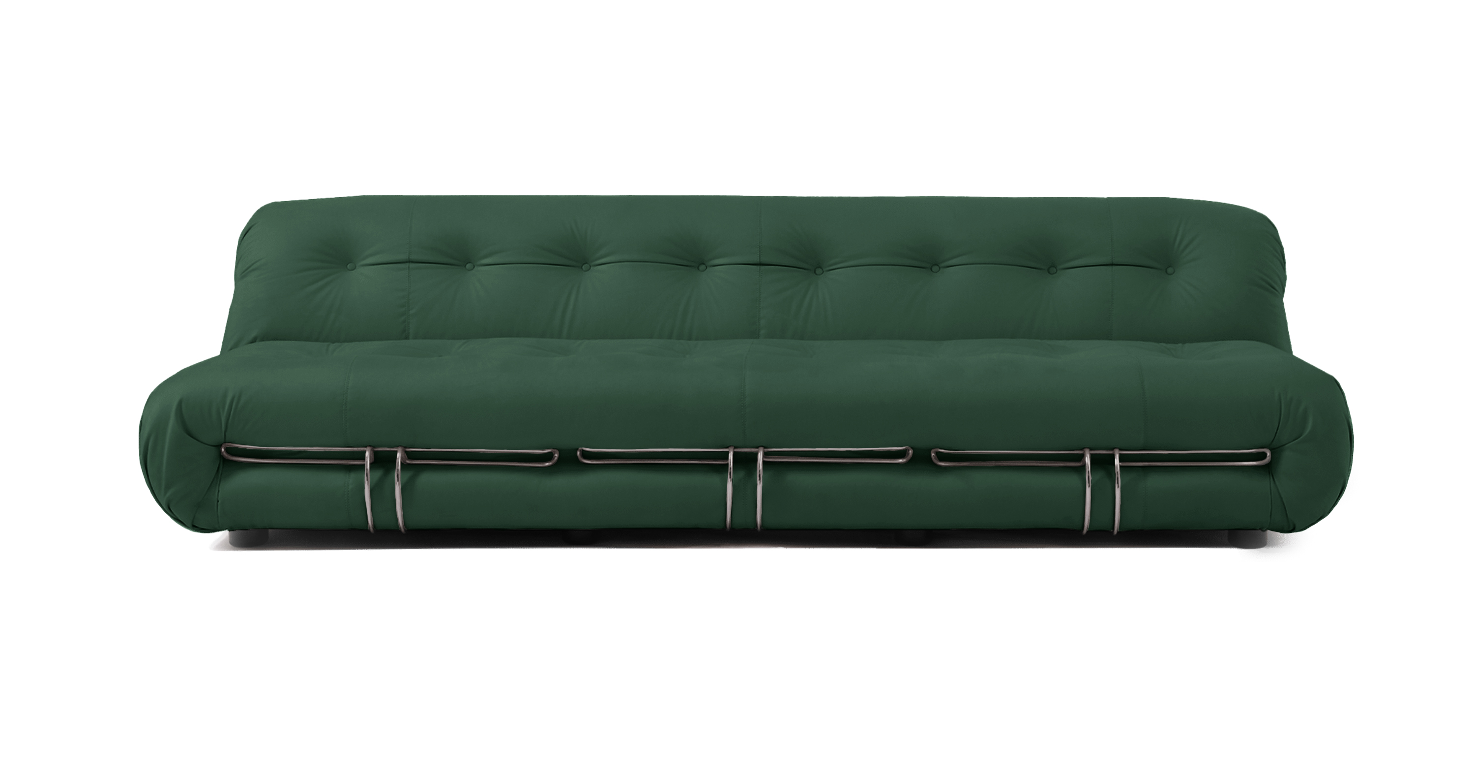 Modern Soriana Sofa -  Alcantara Suede Green Alcantara Suede