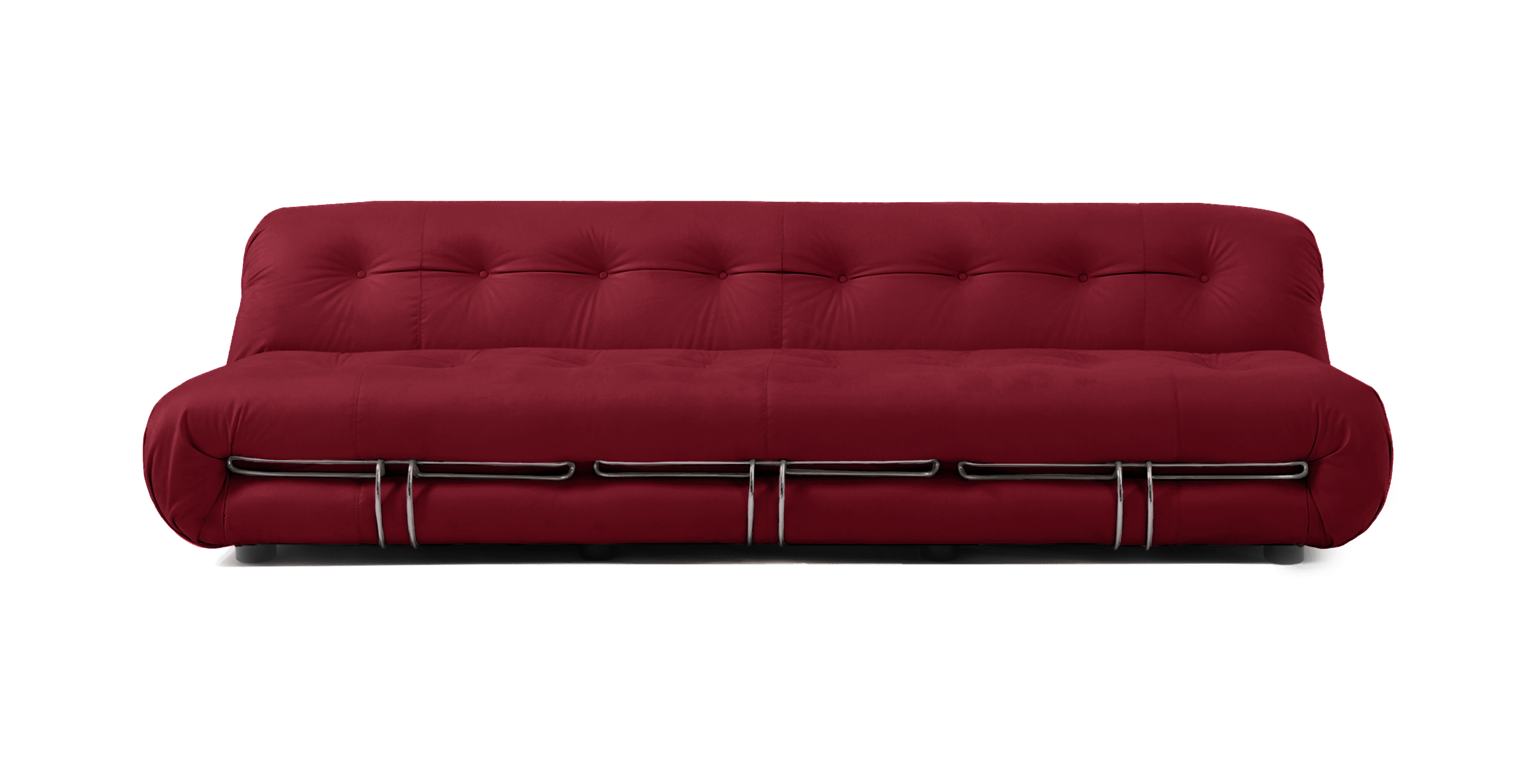 Modern Soriana Sofa -  Alcantara Suede Red Burgundy