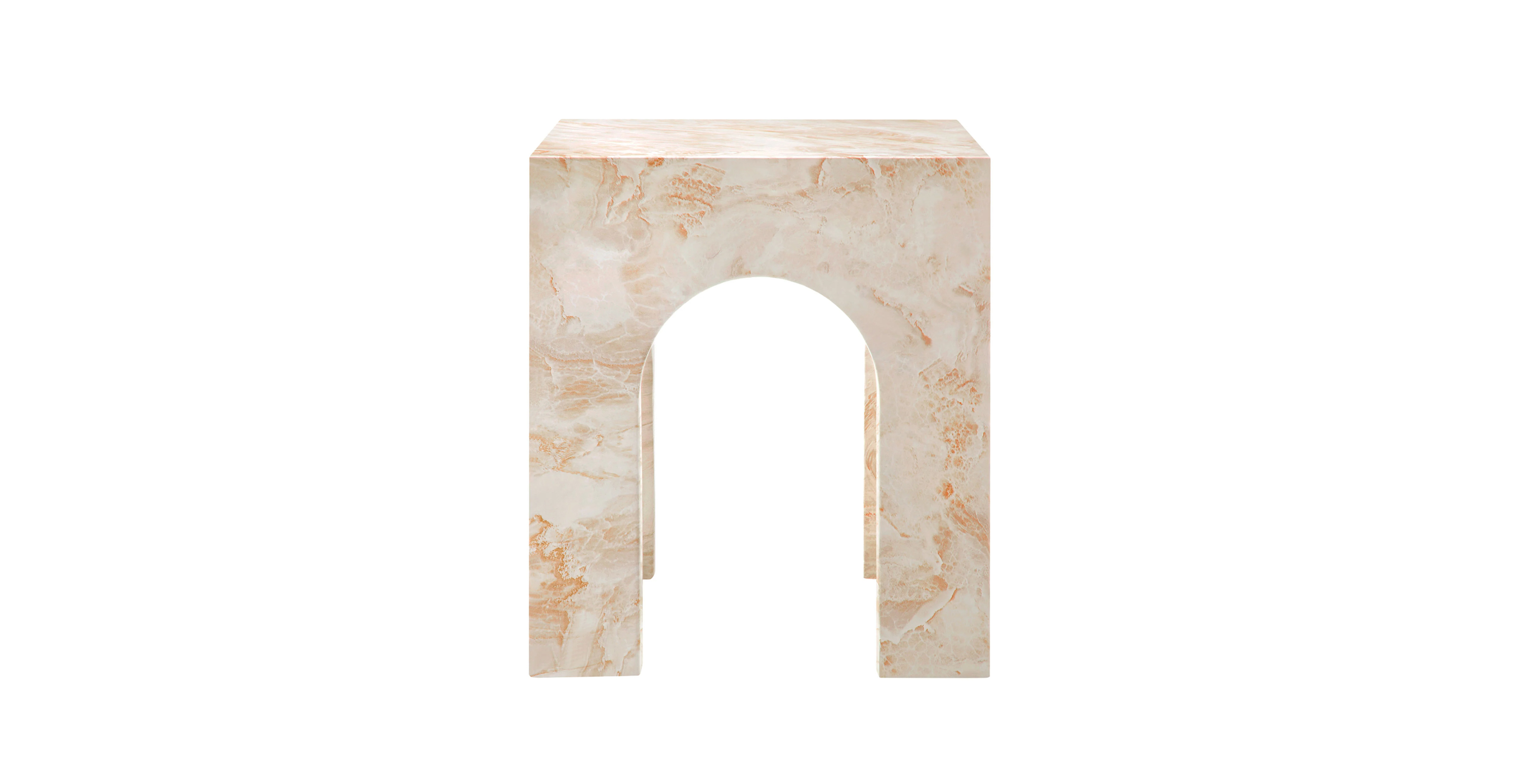 Lexington Square Arched Concrete Indoor/Outdoor Side Table -  Concrete Honey Onyx