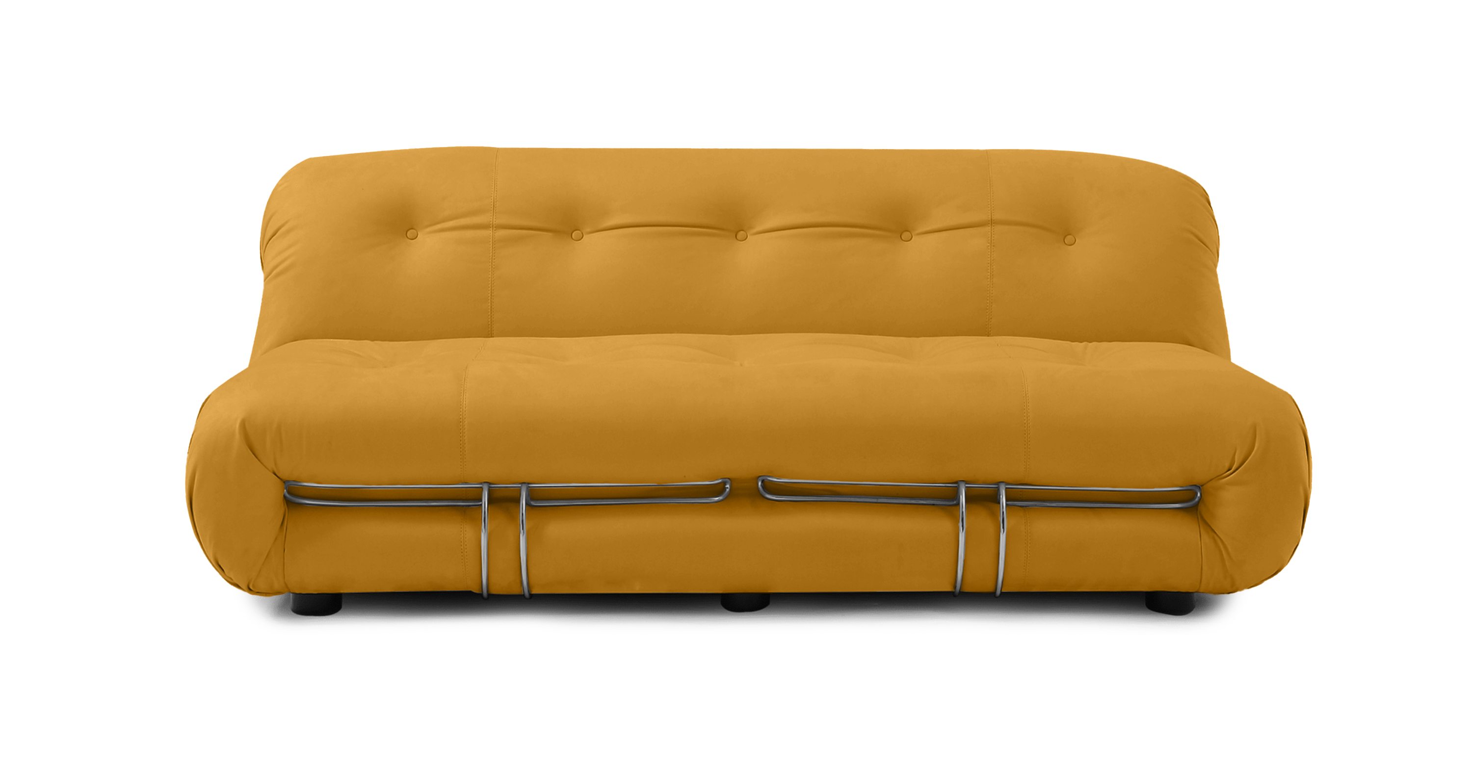 Modern Soriana Loveseat -  Alcantara Suede Amber Yellow
