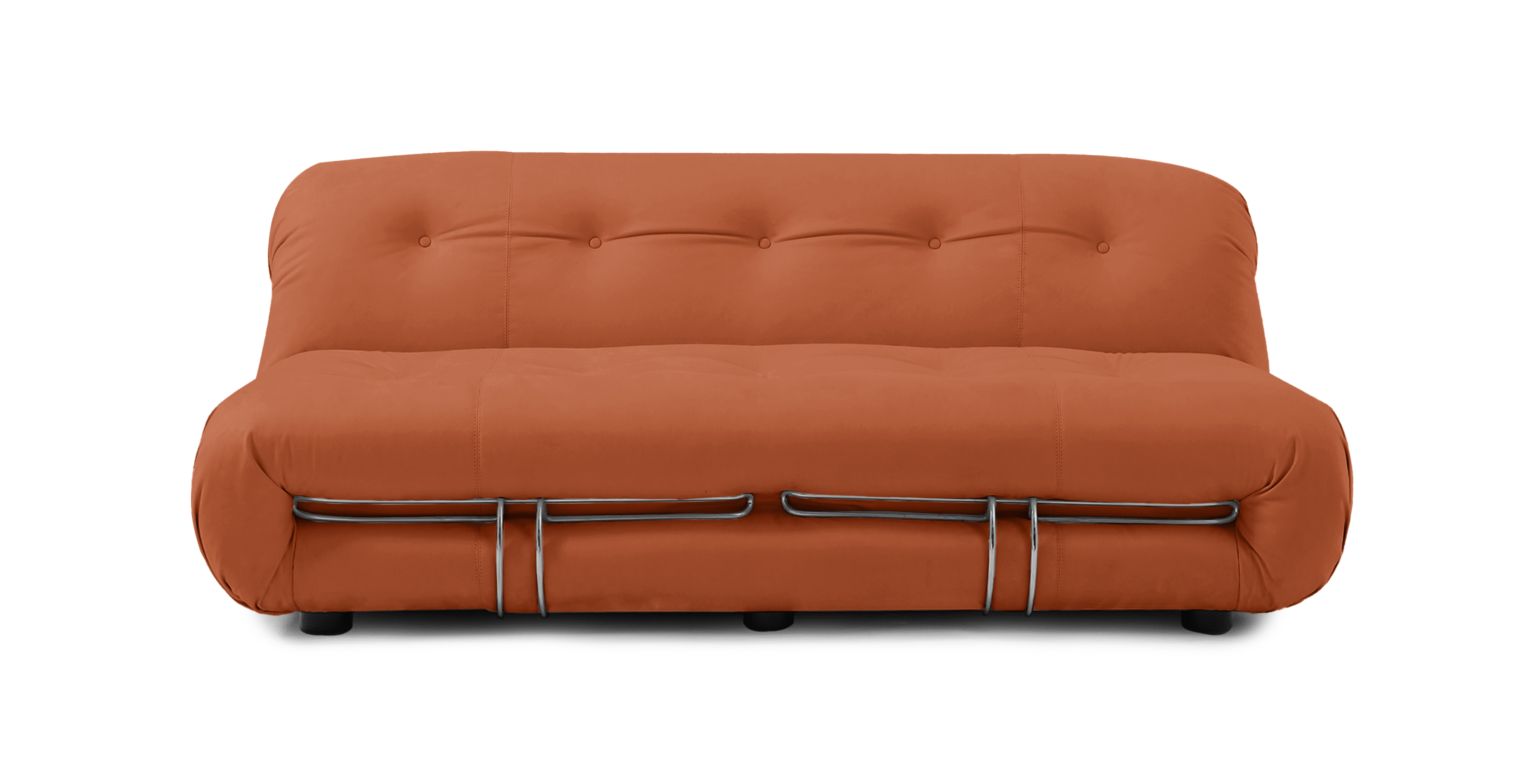 Modern Soriana Loveseat -  Alcantara Suede Burnt Orange
