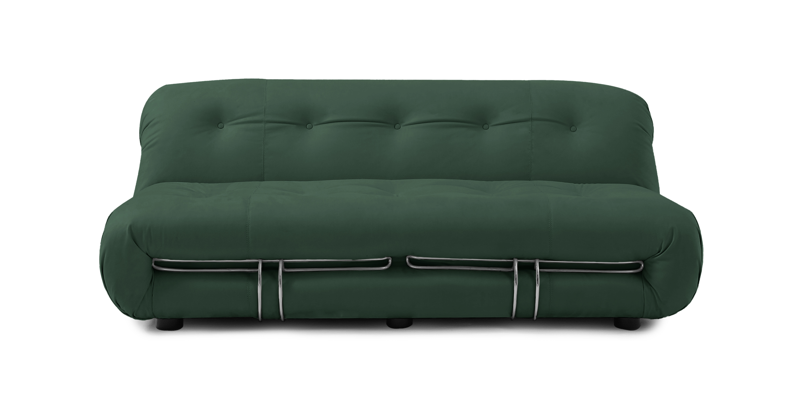 Modern Soriana Loveseat -  Alcantara Suede Green Alcantara Suede