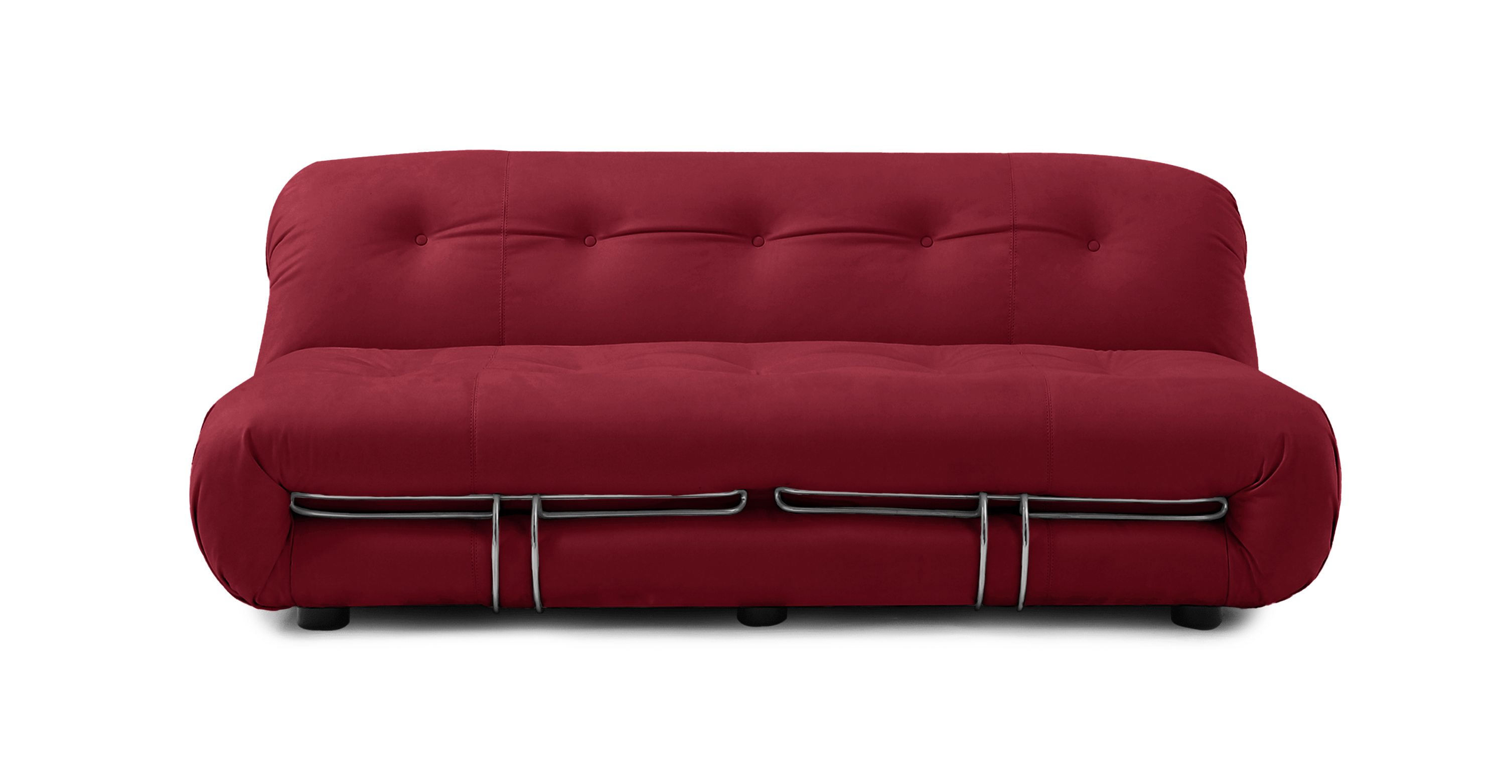 Modern Soriana Loveseat -  Alcantara Suede Red Burgundy