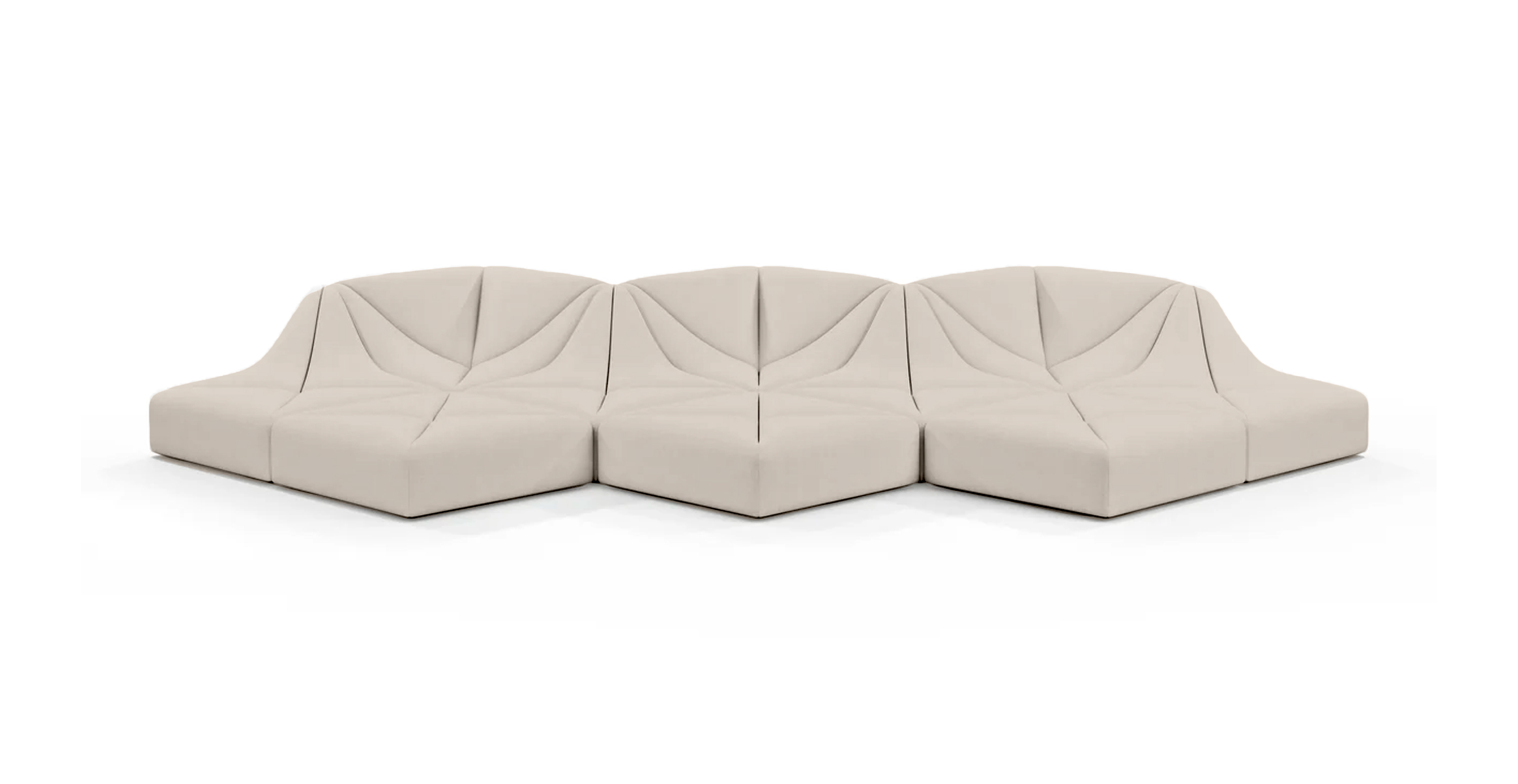 Dune Outdoor Sunbrella Sofa - Configuration A -  Sunbrella Canvas Antique Beige