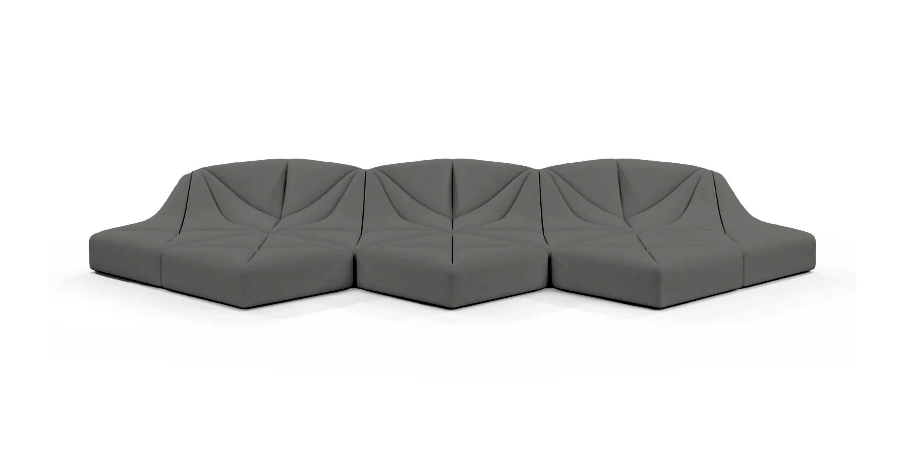 Dune Outdoor Sunbrella Sofa - Configuration A -  Sunbrella Canvas Charcoal