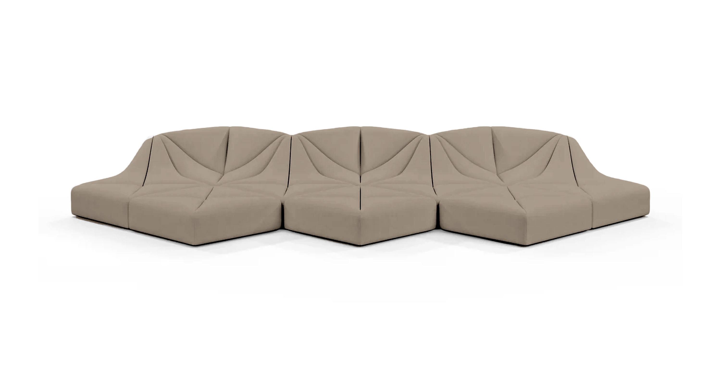 Dune Outdoor Sunbrella Sofa - Configuration A -  Sunbrella Canvas Heather Beige