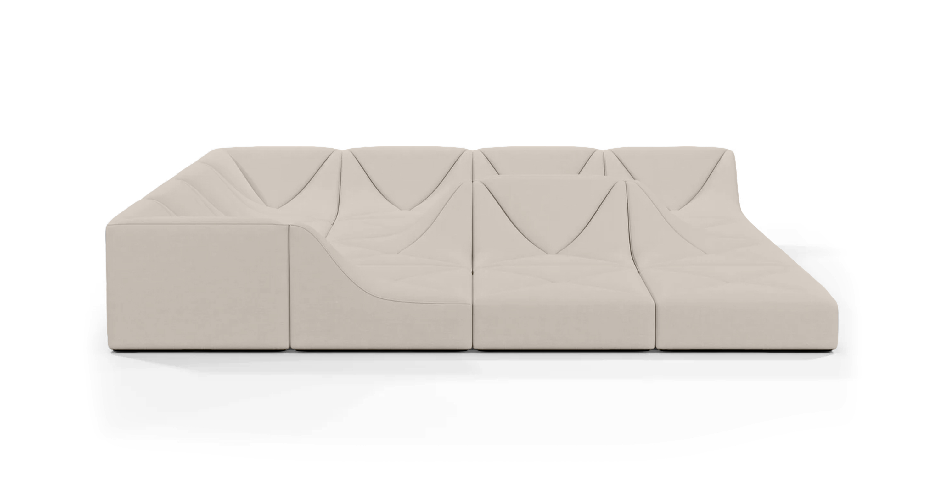 Dune Outdoor Ensemble Sofa - Configuration C -  Sunbrella Canvas Antique Beige
