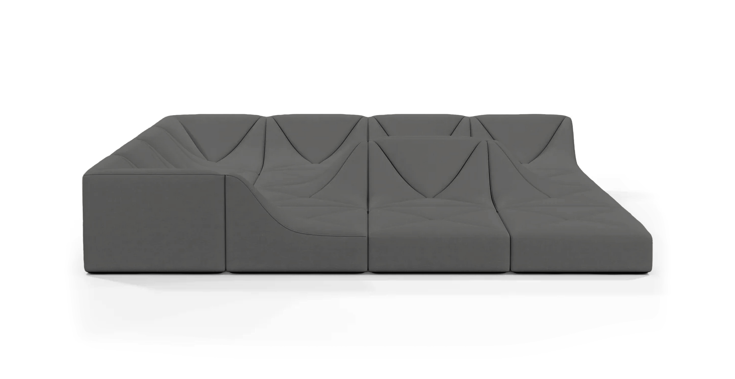 Dune Outdoor Sunbrella Sofa - Configuration C -  Sunbrella Canvas Charcoal