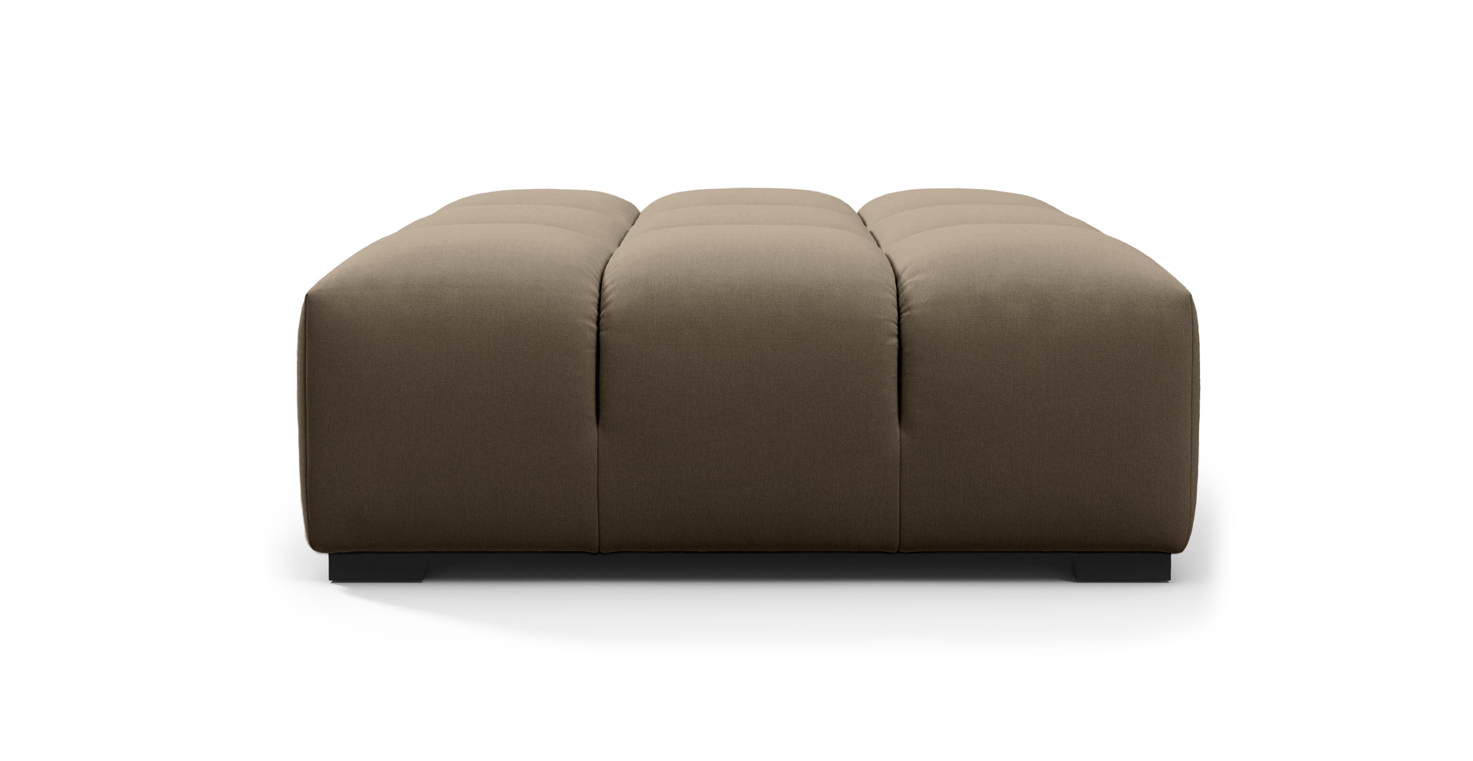 MCM Tufted Outdoor Sunbrella Ottoman -  Sunbrella Canvas Heather Beige