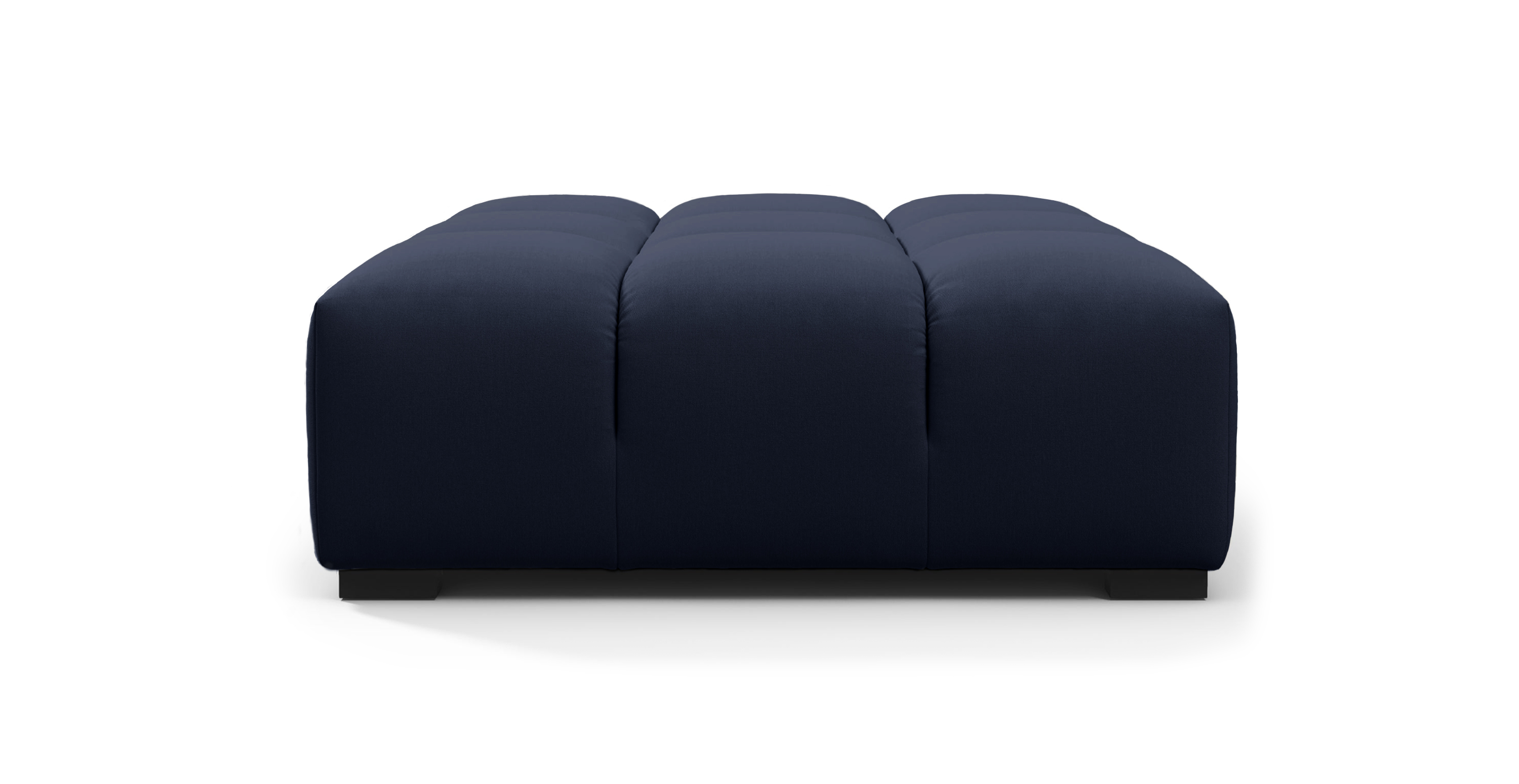 Tufted Outdoor Sunbrella Ottoman -  Sunbrella Canvas Navy