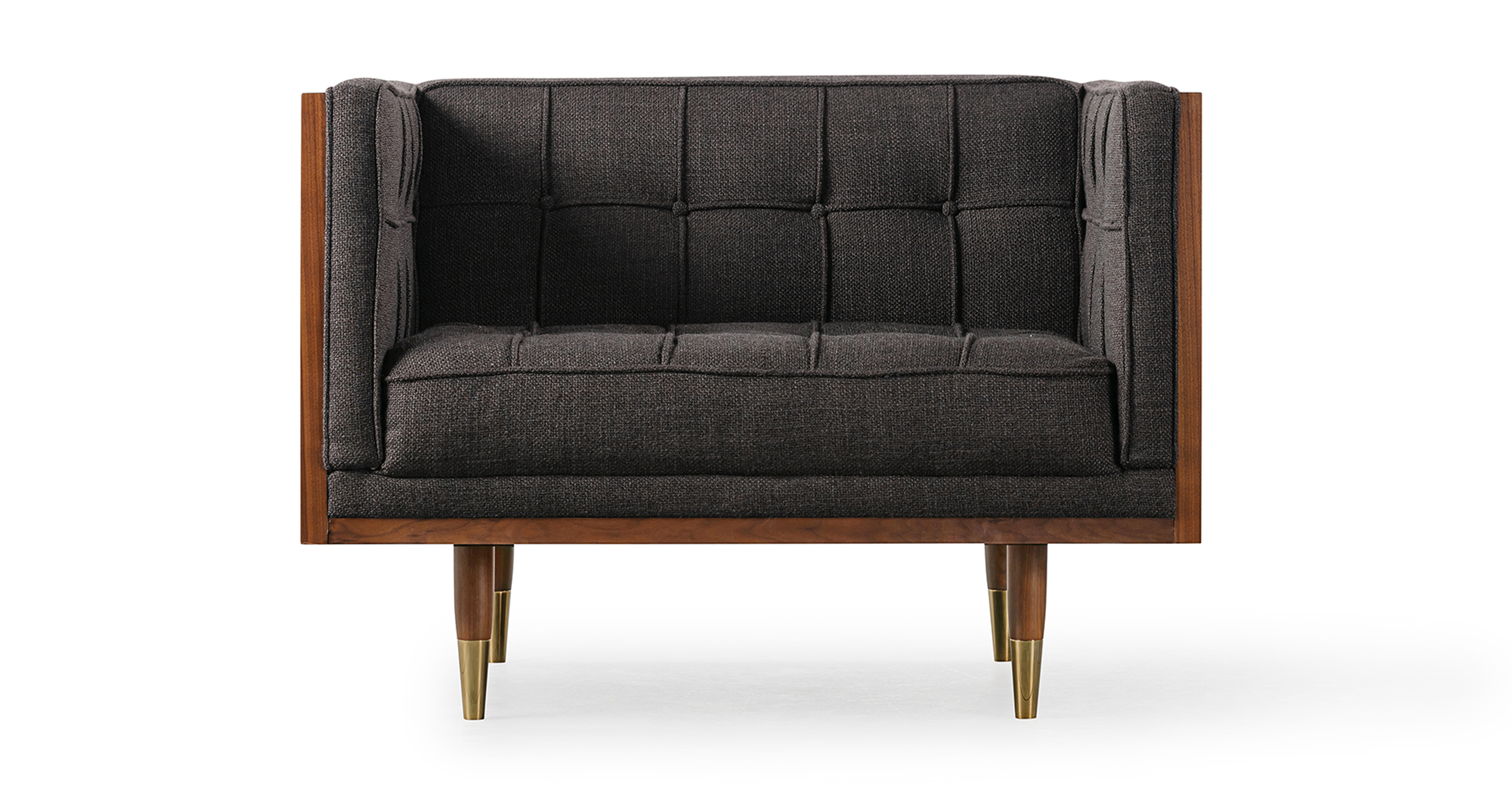 Woodrow Box Chair - Fleck Dark Grey