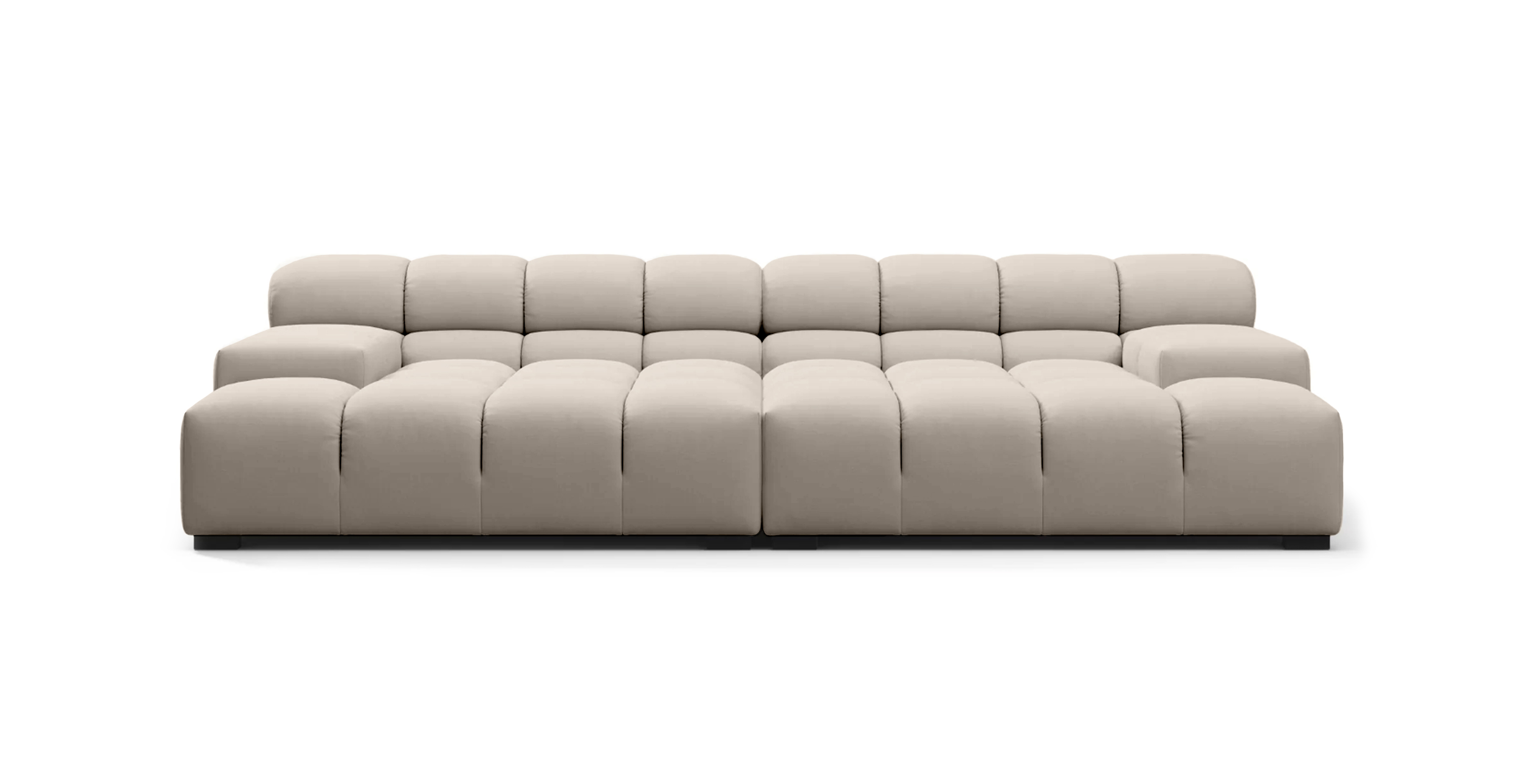Tufted Extra Deep Outdoor Sunbrella Sofa -  Sunbrella Canvas Antique Beige
