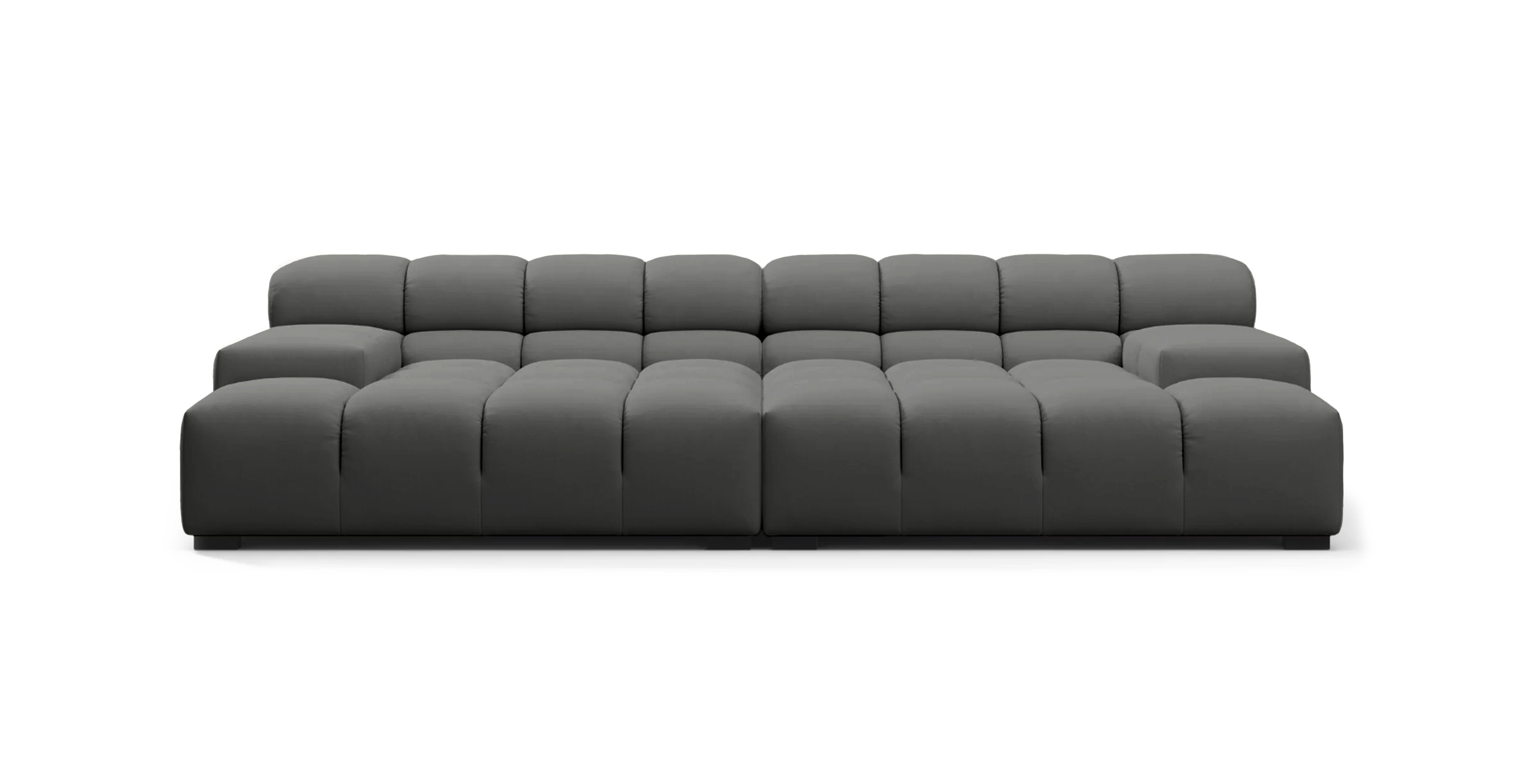 Tufted Extra Deep Outdoor Sunbrella Sofa -  Sunbrella Canvas Charcoal