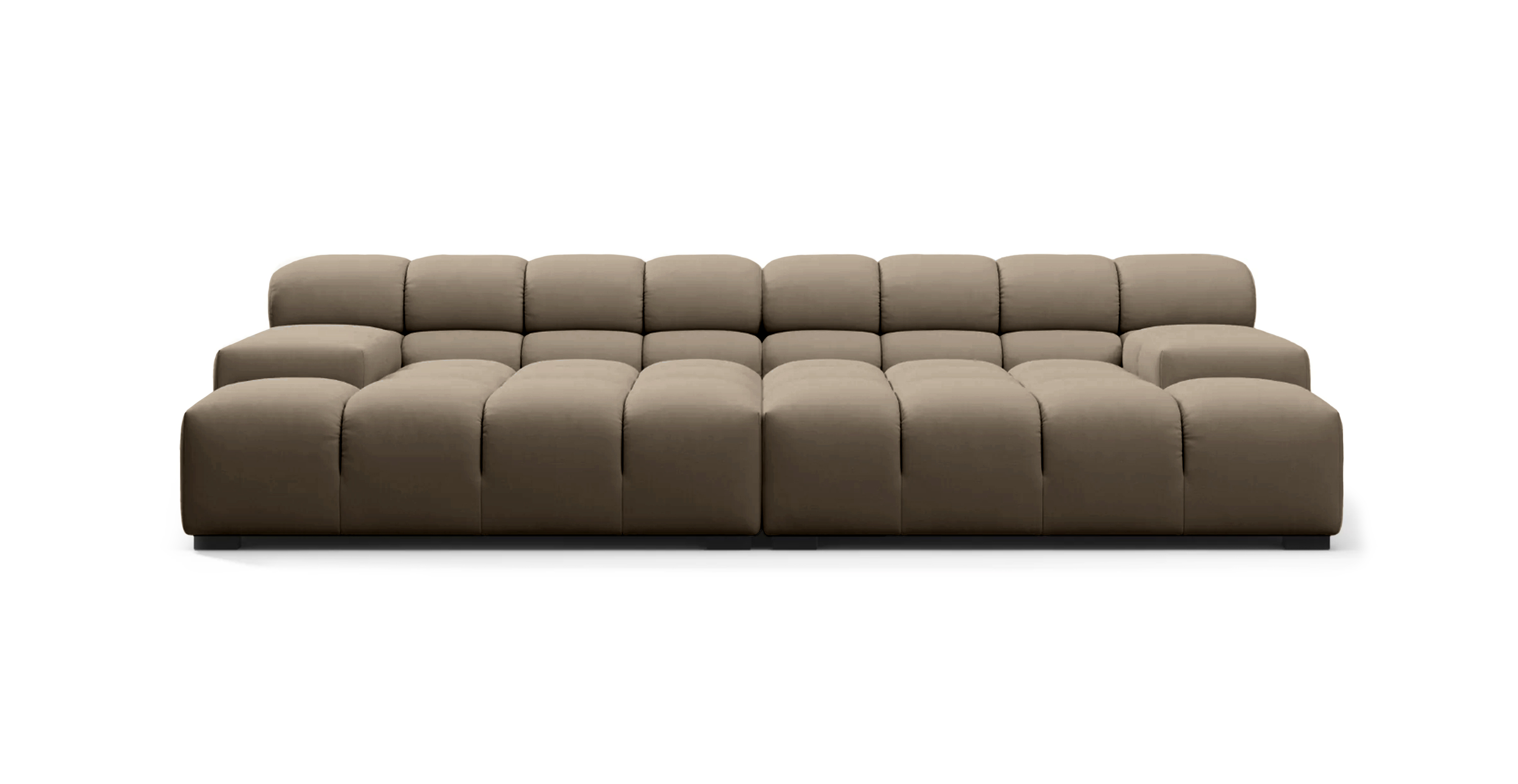 Tufted Extra Deep Outdoor Sunbrella Sofa -  Sunbrella Canvas Heather Beige