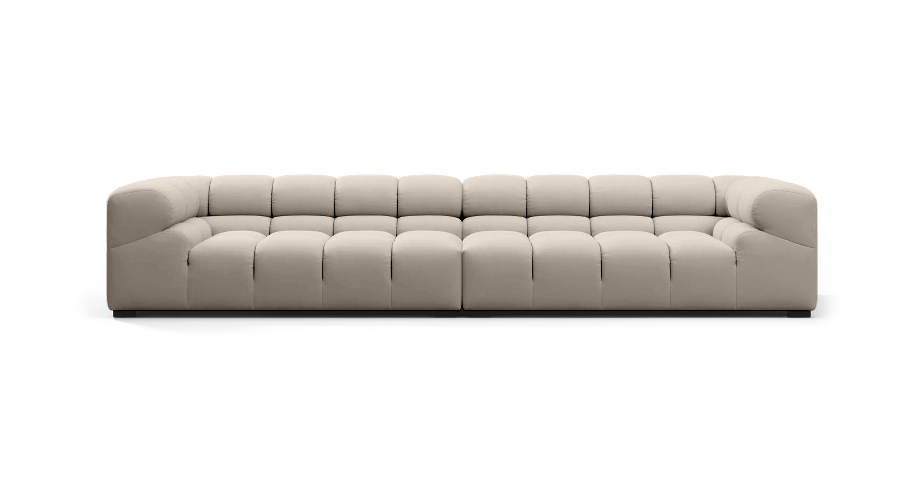 Tufted Sectional Extra Large Outdoor Sunbrella Sofa -  Sunbrella Canvas Antique Beige