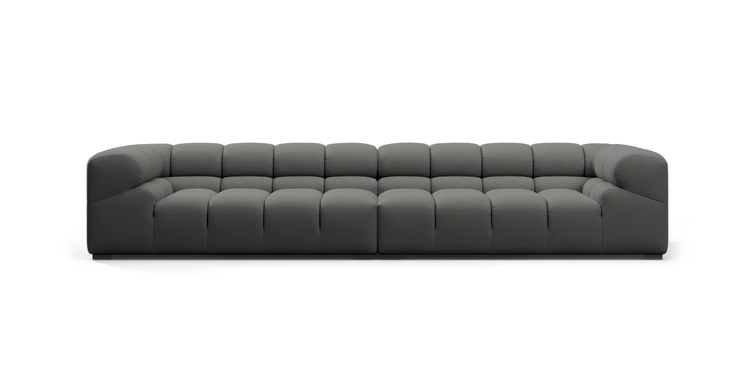 Tufted Sectional Extra Large Outdoor Sunbrella Sofa -  Sunbrella Canvas Charcoal