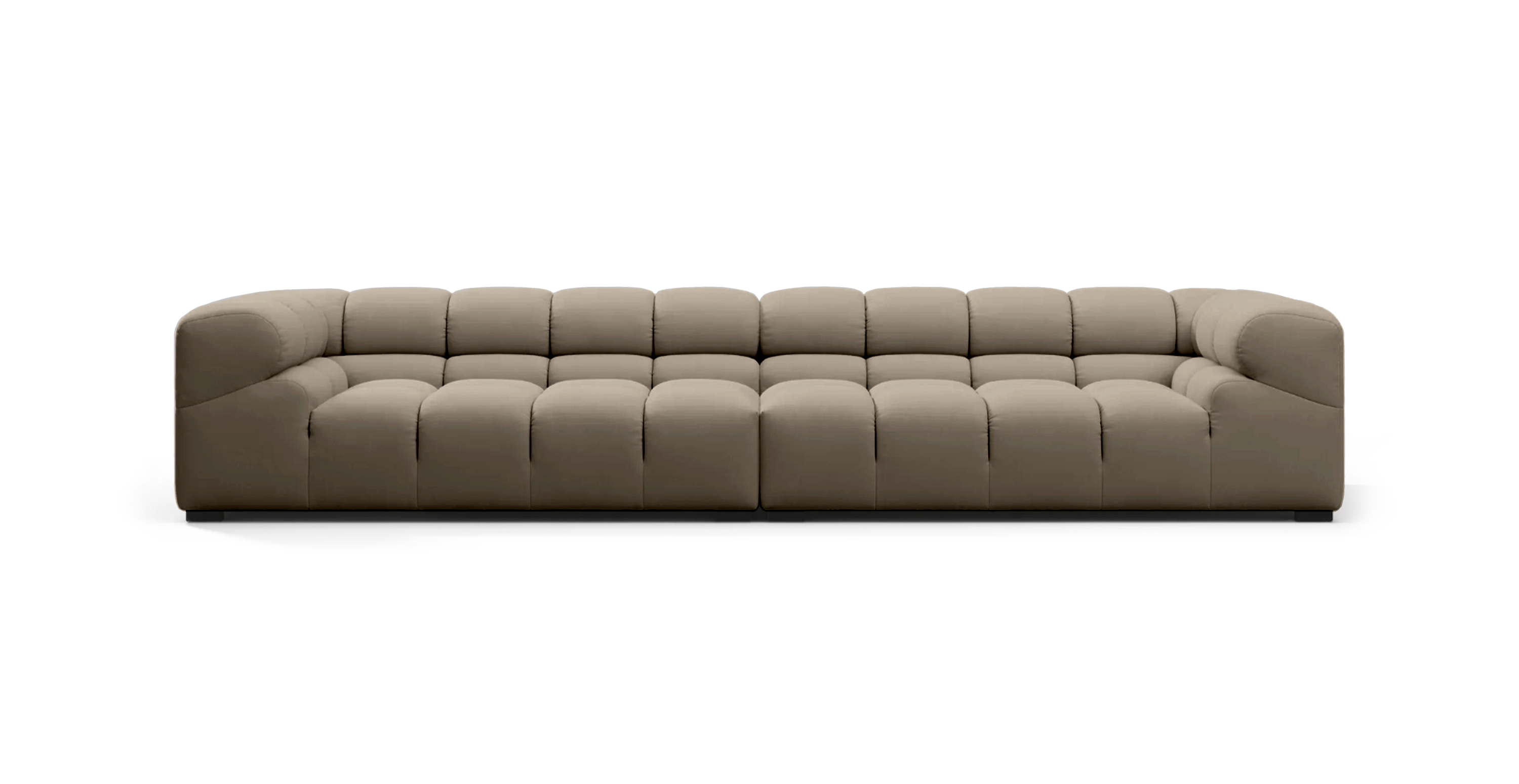 Tufted Sectional Extra Large Outdoor Sunbrella Sofa -  Sunbrella Canvas Heather Beige