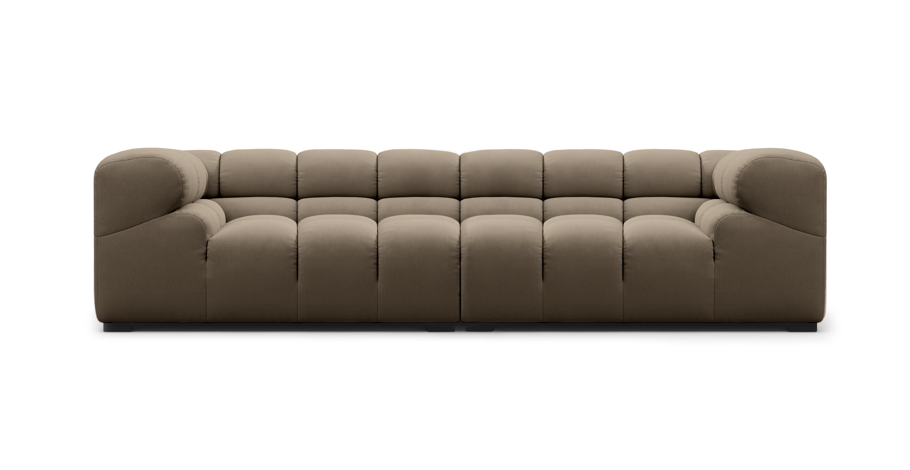 Tufted 3 Seater Outdoor Sunbrella Sofa -  Sunbrella Canvas Heather Beige