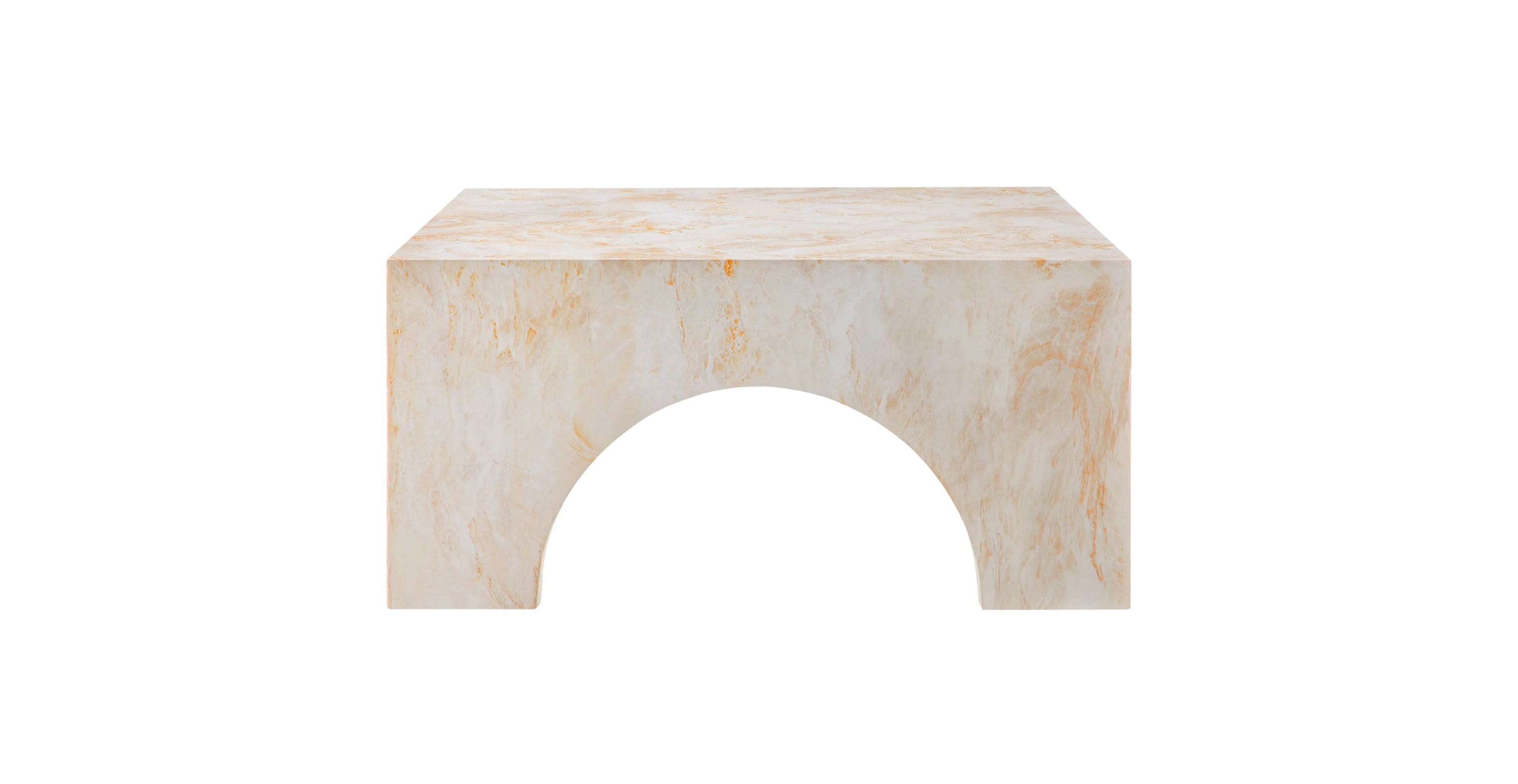Lexington Indoor - Outdoor Patio Arched Concrete Coffee Table -  Concrete Honey Onyx