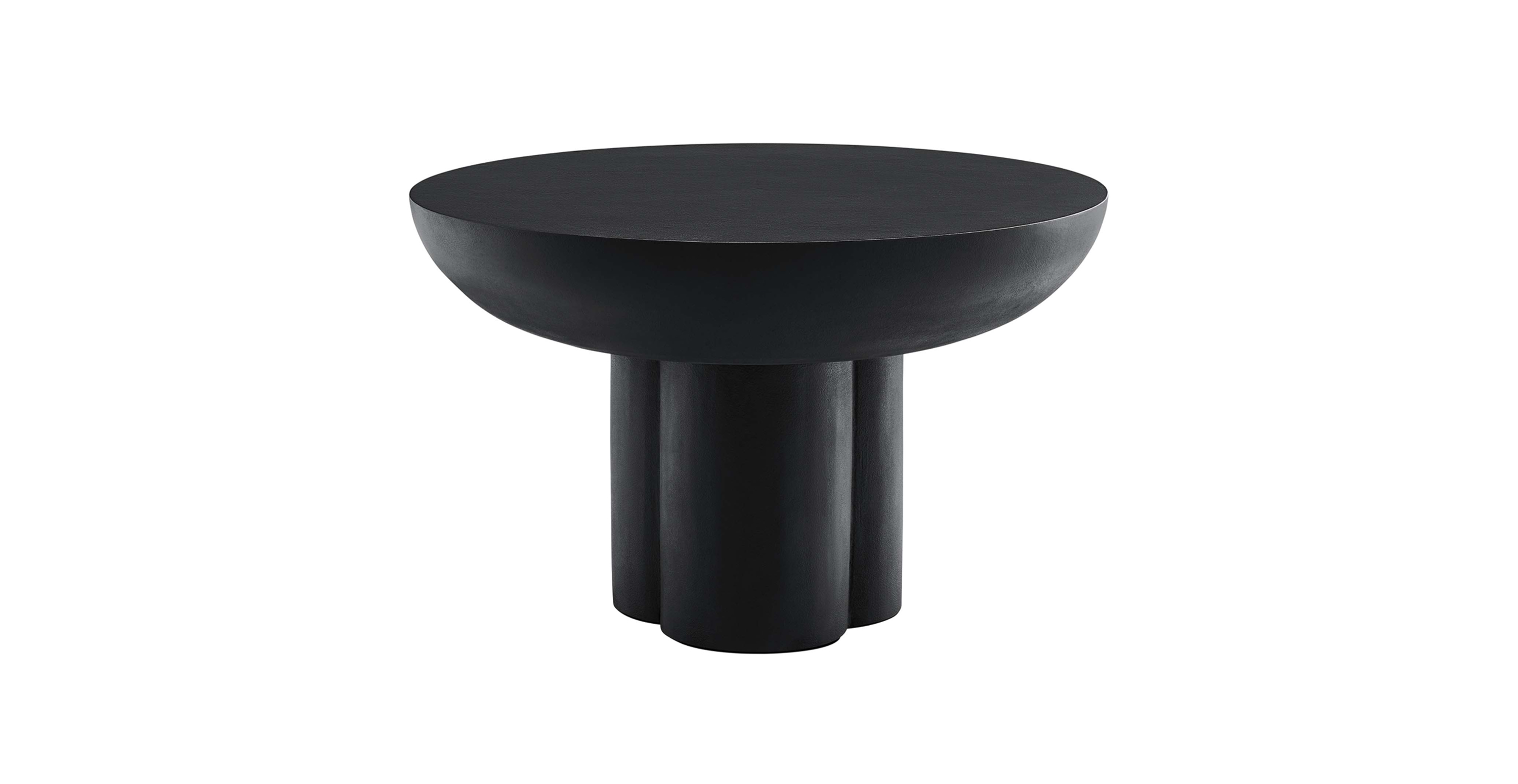 Doyers Round Concrete Coffee Table -  Concrete Black