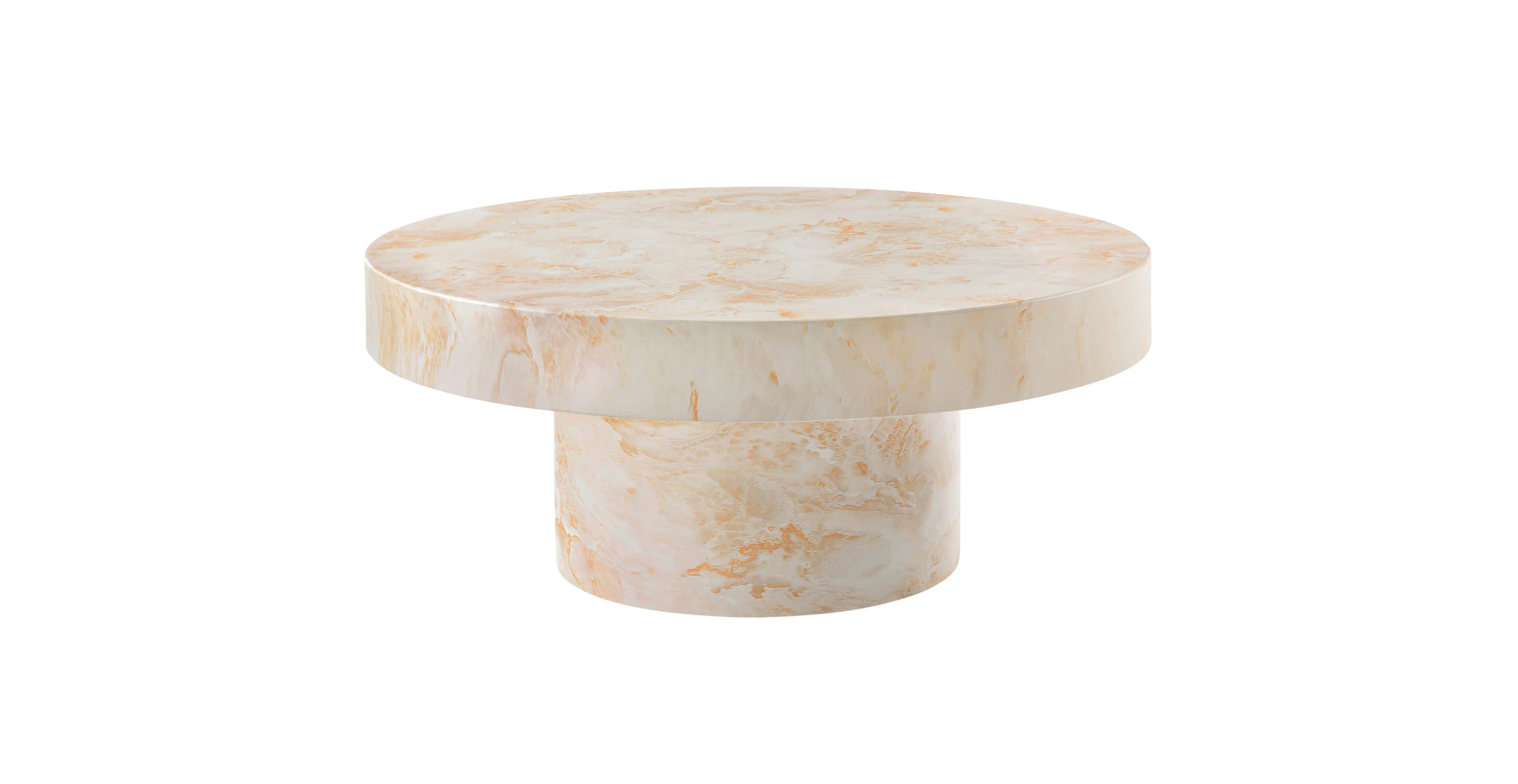 Riverside Indoor/Outdoor Patio Concrete Round Coffee Table -  Concrete Honey Onyx