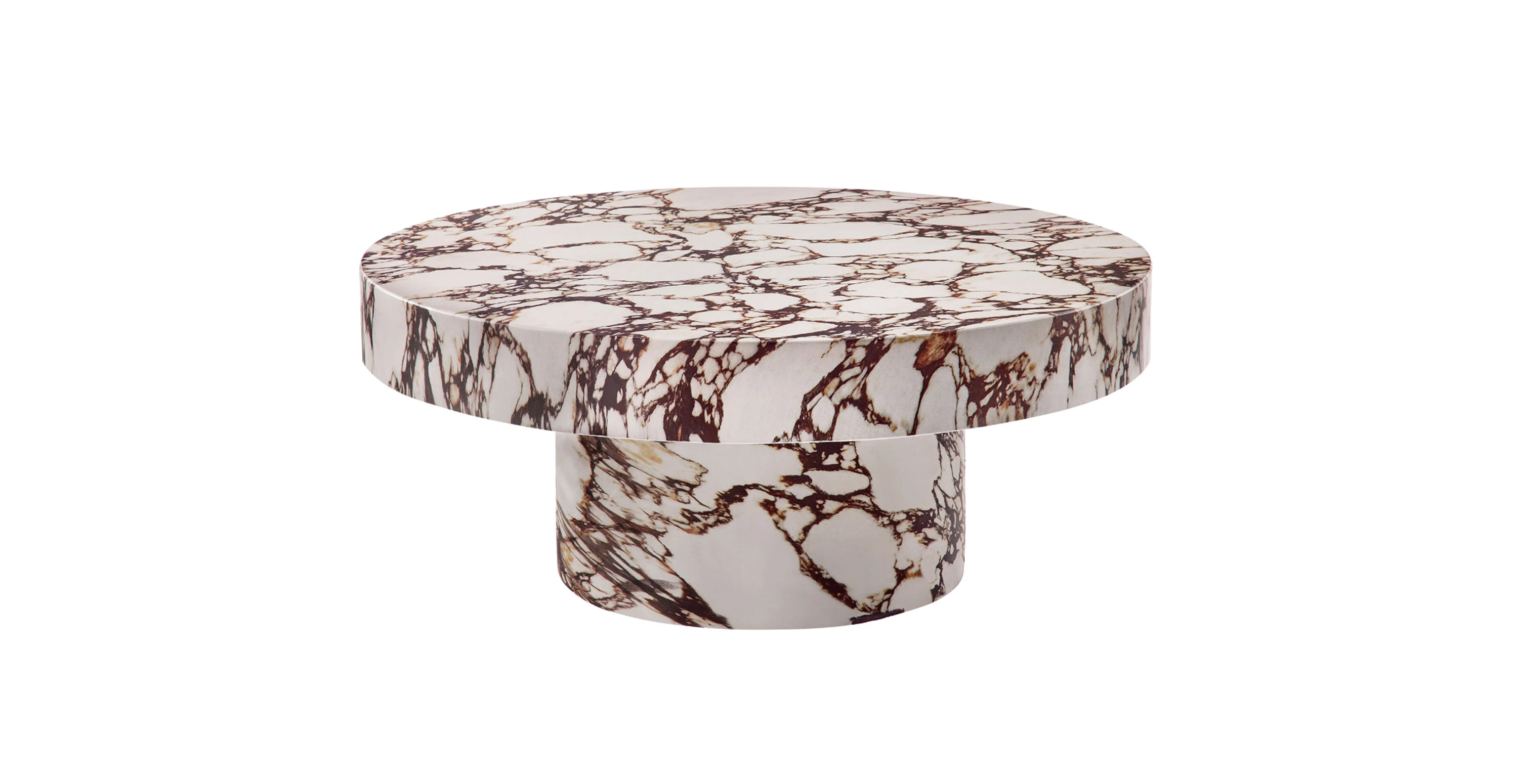 Riverside Indoor/Outdoor Patio Concrete Round Coffee Table -  Concrete Red Marble
