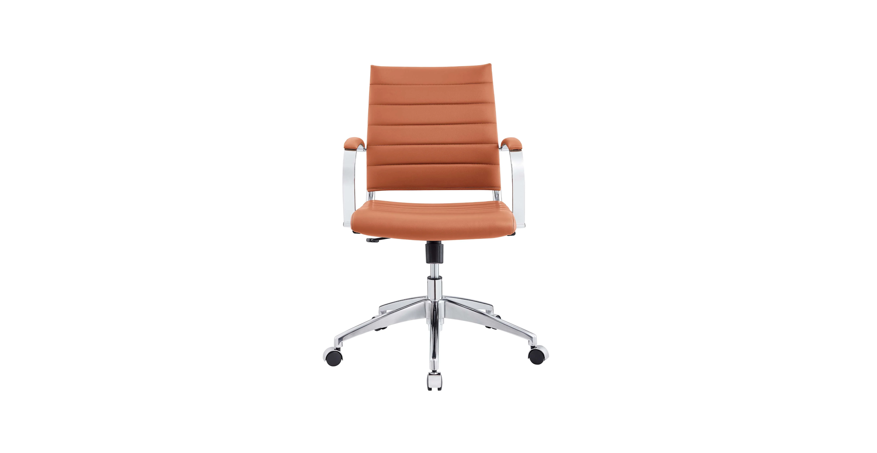 Flatiron Mid Back Adjustable Office Chair -  Faux Leather Terracotta