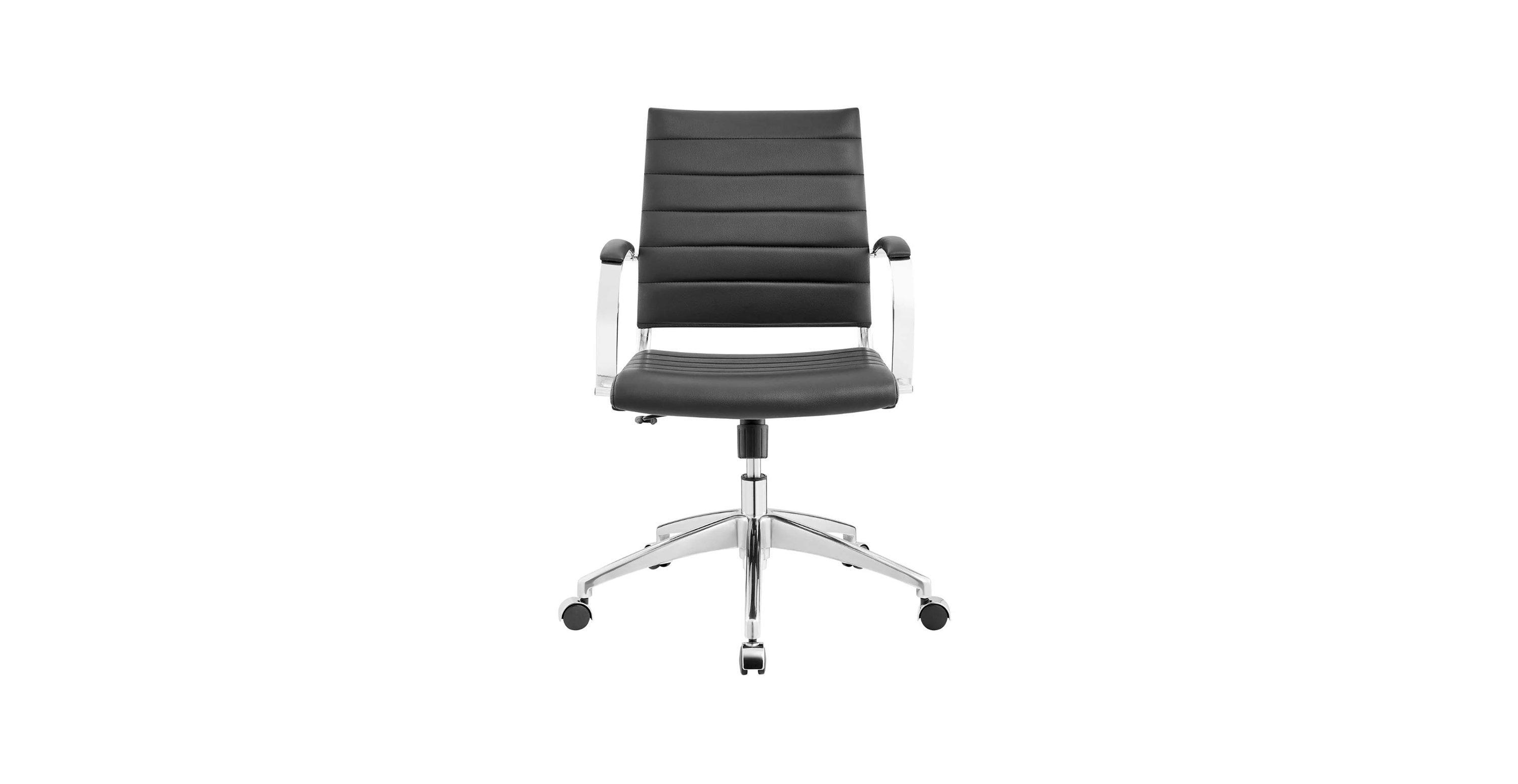 Flatiron Mid Back Adjustable Office Chair -  Faux Leather Black