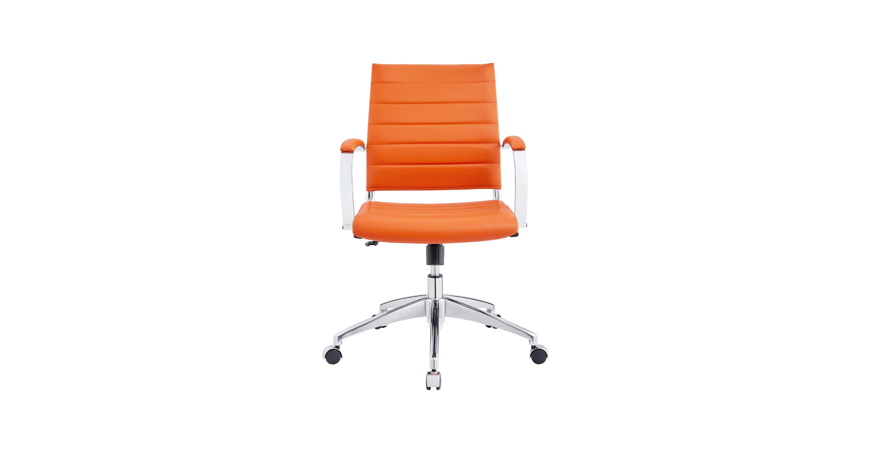 Flatiron Mid Back Adjustable Office Chair -  Faux Leather Orange