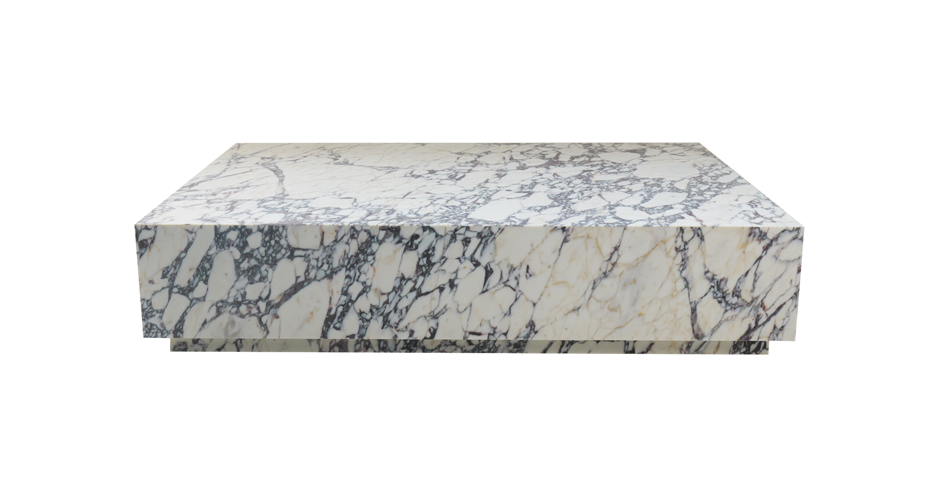 Ponente Marble Monolith Rectangular Coffee Table -  Marble Calacatta Viola 55"
