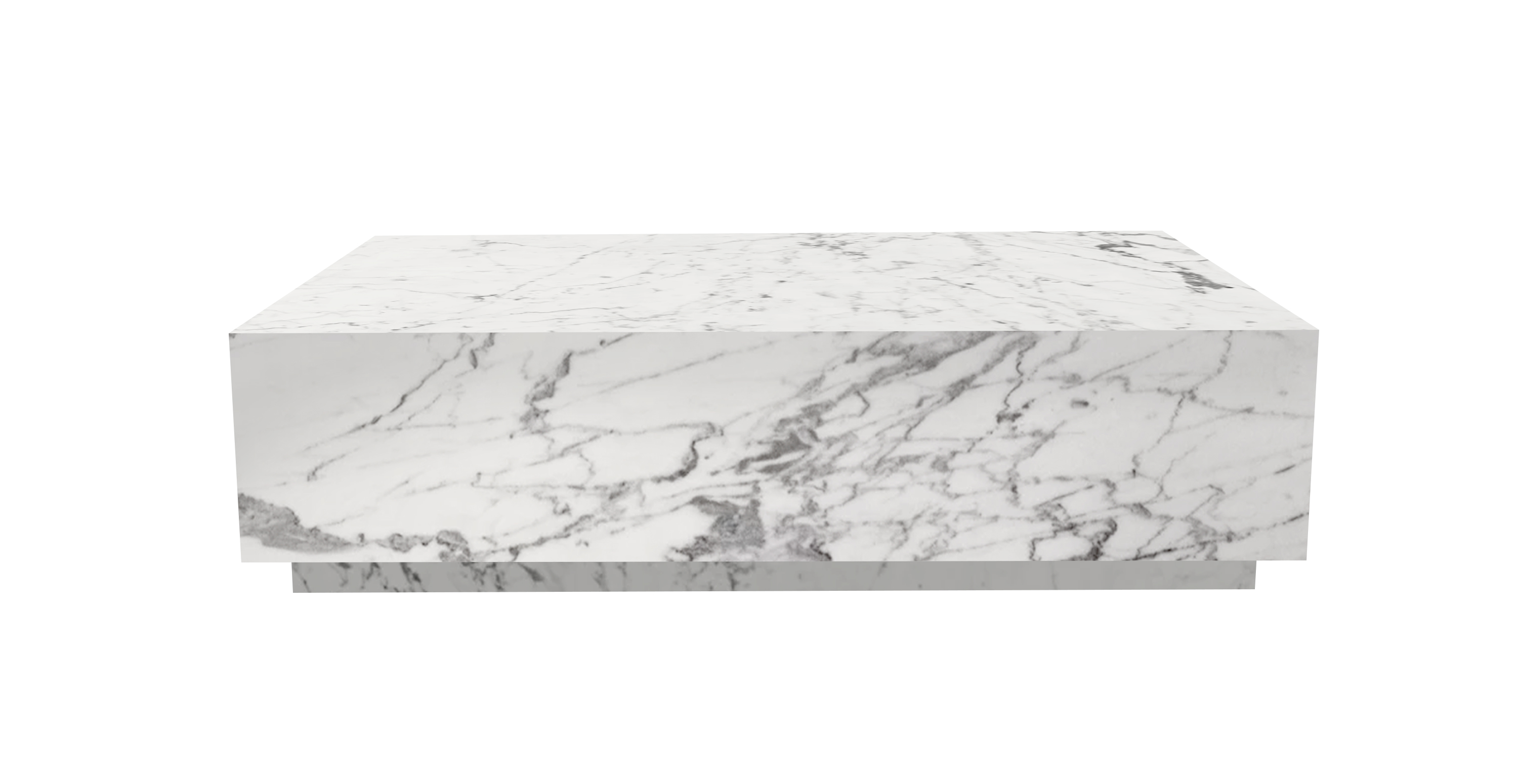 Ponente Marble Monolith Rectangular Coffee Table -  Marble Arabescato 67"