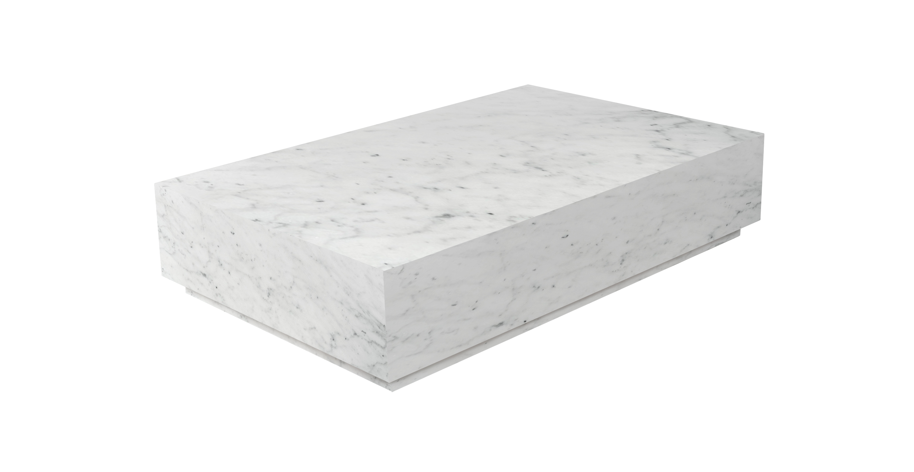 Ponente Marble Monolith Rectangular Coffee Table -  Marble Carrara 55"