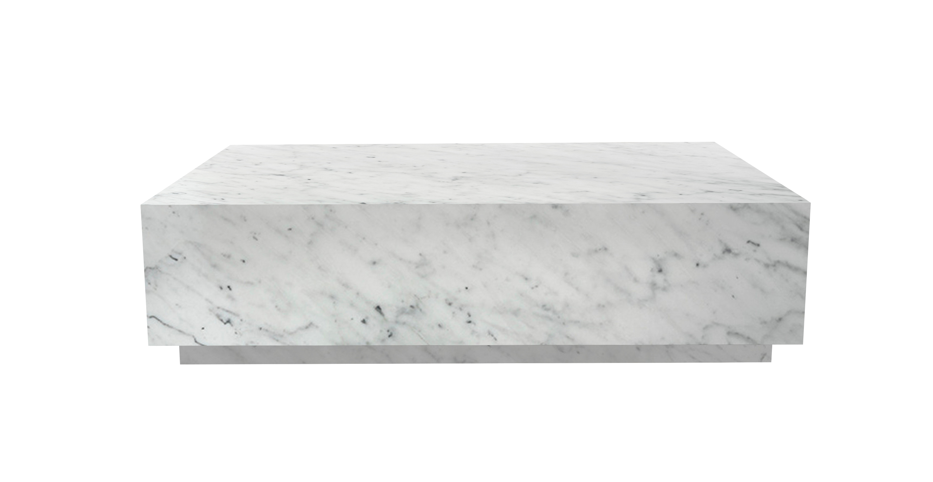 Ponente Marble Monolith Rectangular Coffee Table -  Marble Carrara 67"