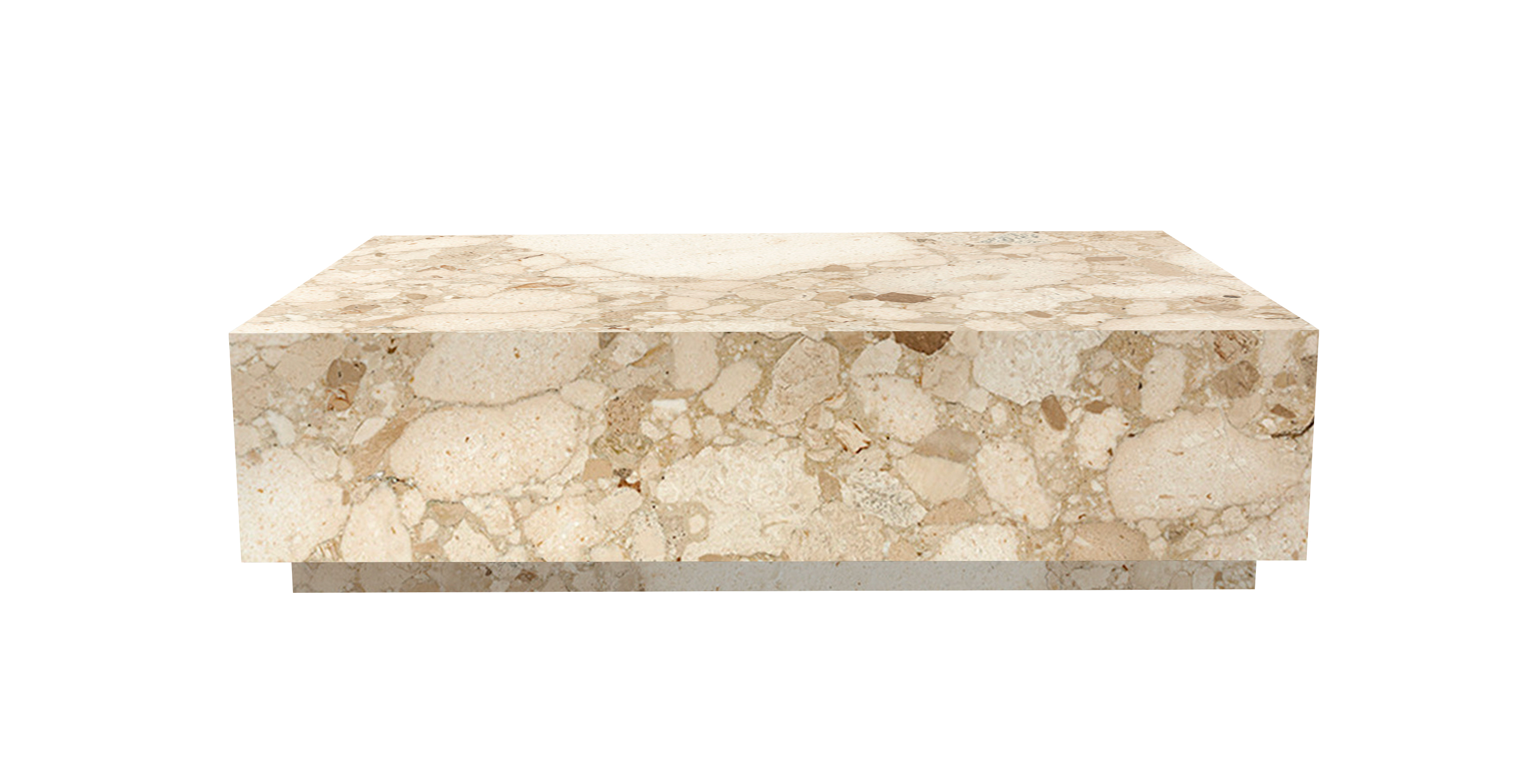 Ponente Marble Monolith Rectangular Coffee Table -  Marble Kunis Breccia 67"