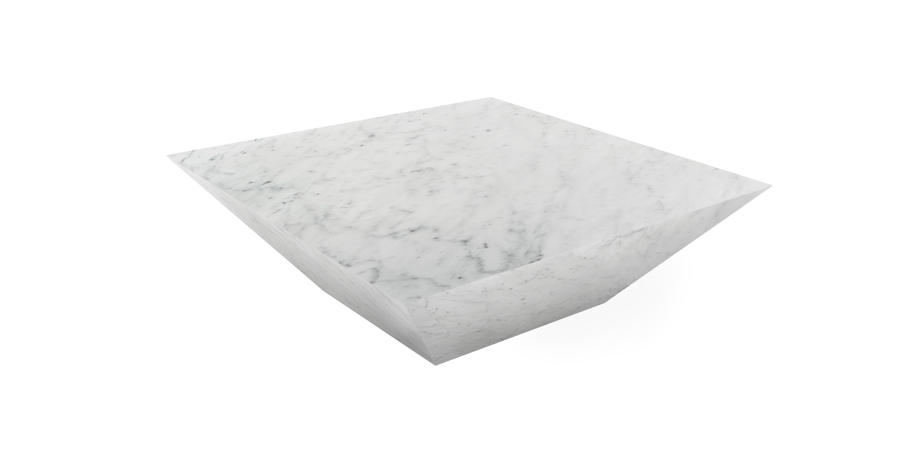 Essenza Marble Plinth Modern Coffee Table -  Marble Carrara