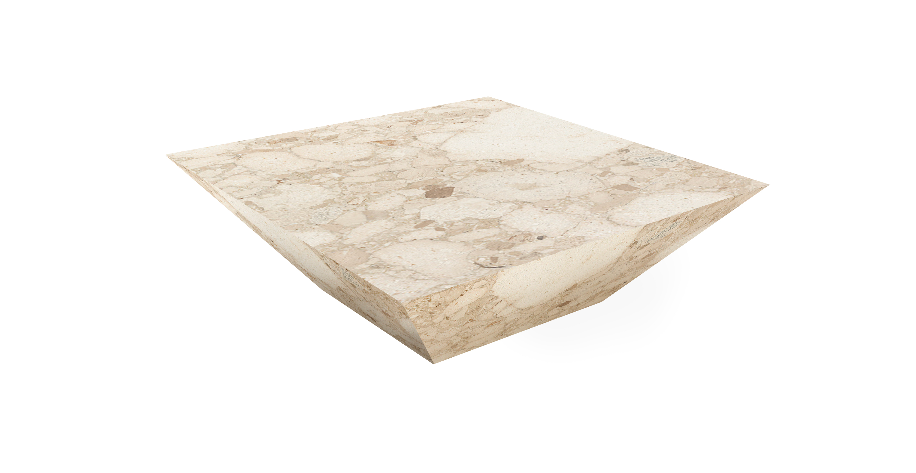 Essenza Marble Plinth Modern Coffee Table -  Marble Kunis Breccia