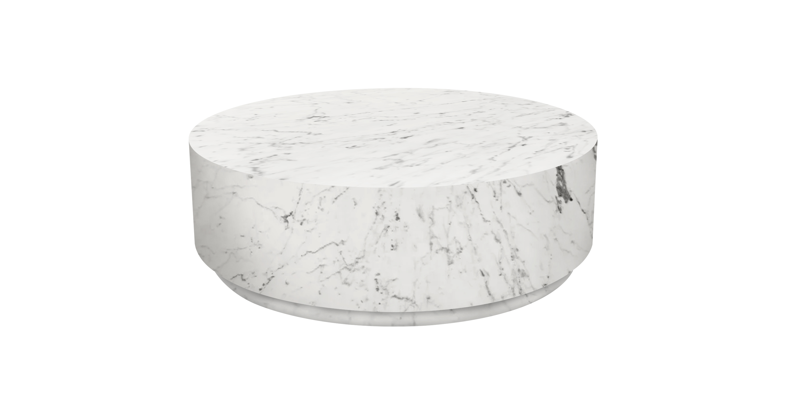 Rotondo Marble Round Minimalist Coffee Table -  Marble Arabescato 48"